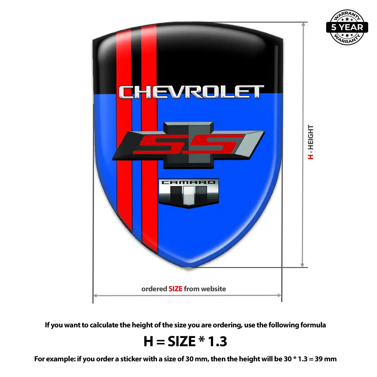 Chevrolet 3D Domed Sticker Prestige Line