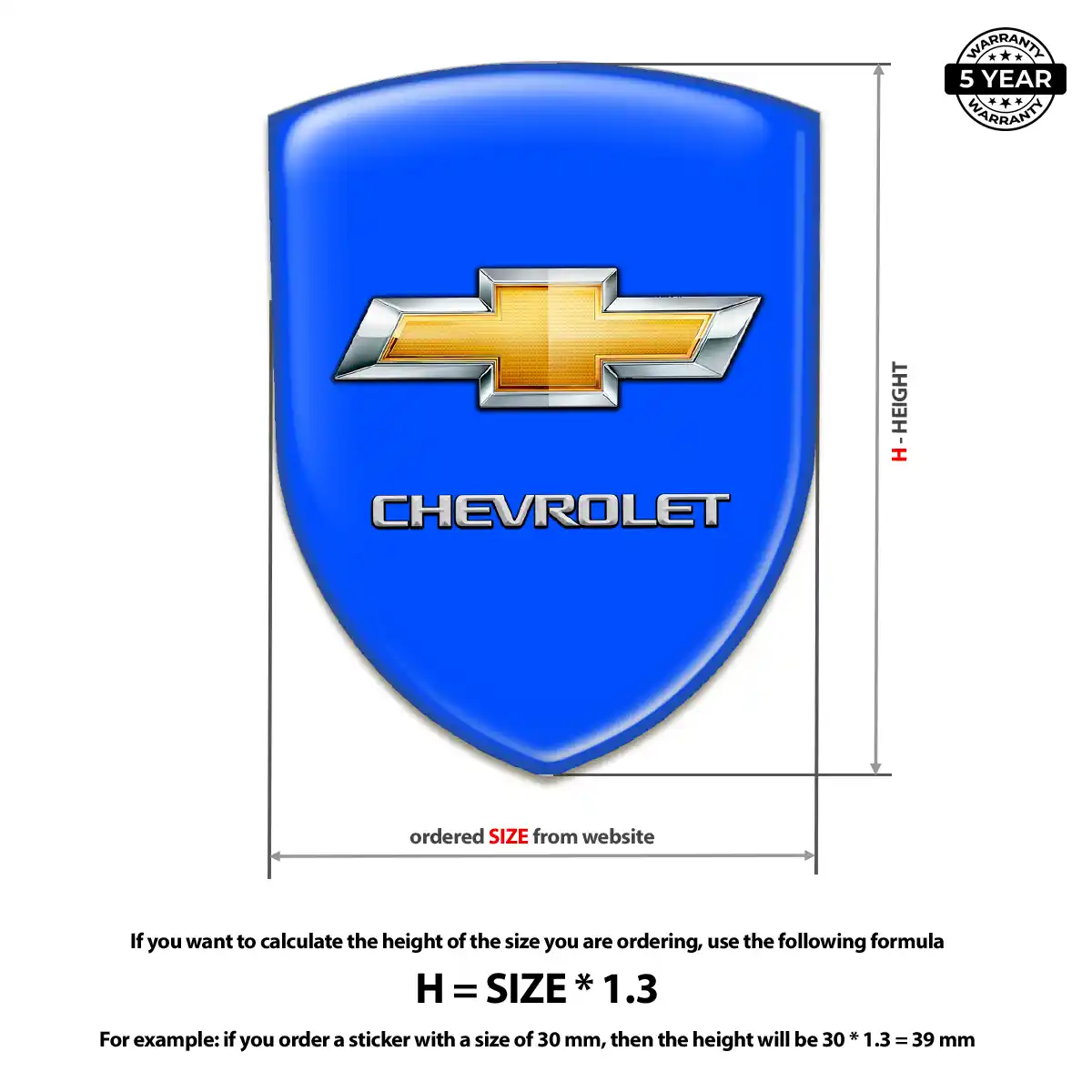 Chevrolet 3D Domed Sticker Refined Design