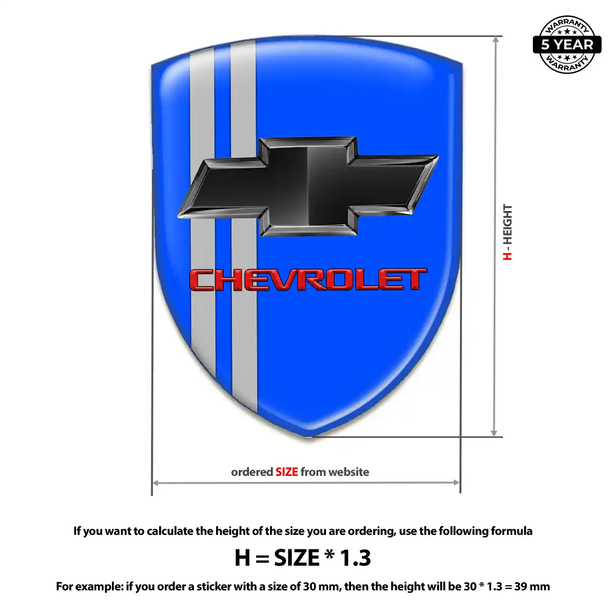 Chevrolet 3D Domed Sticker Signature Grade