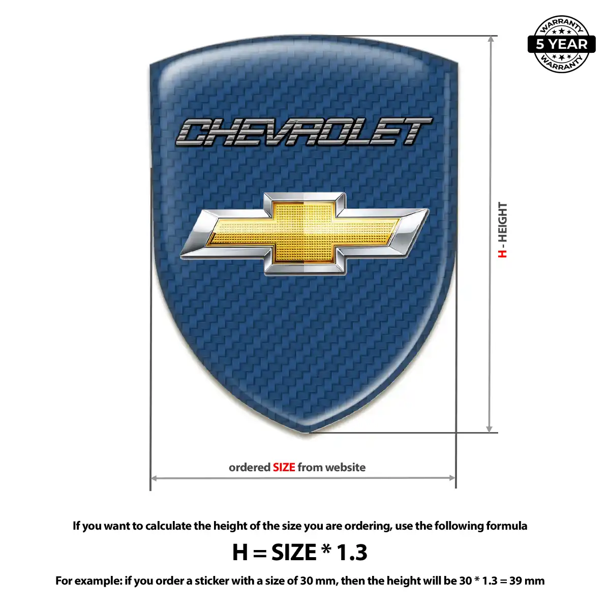 Chevrolet 3D Domed Sticker Sleek Style