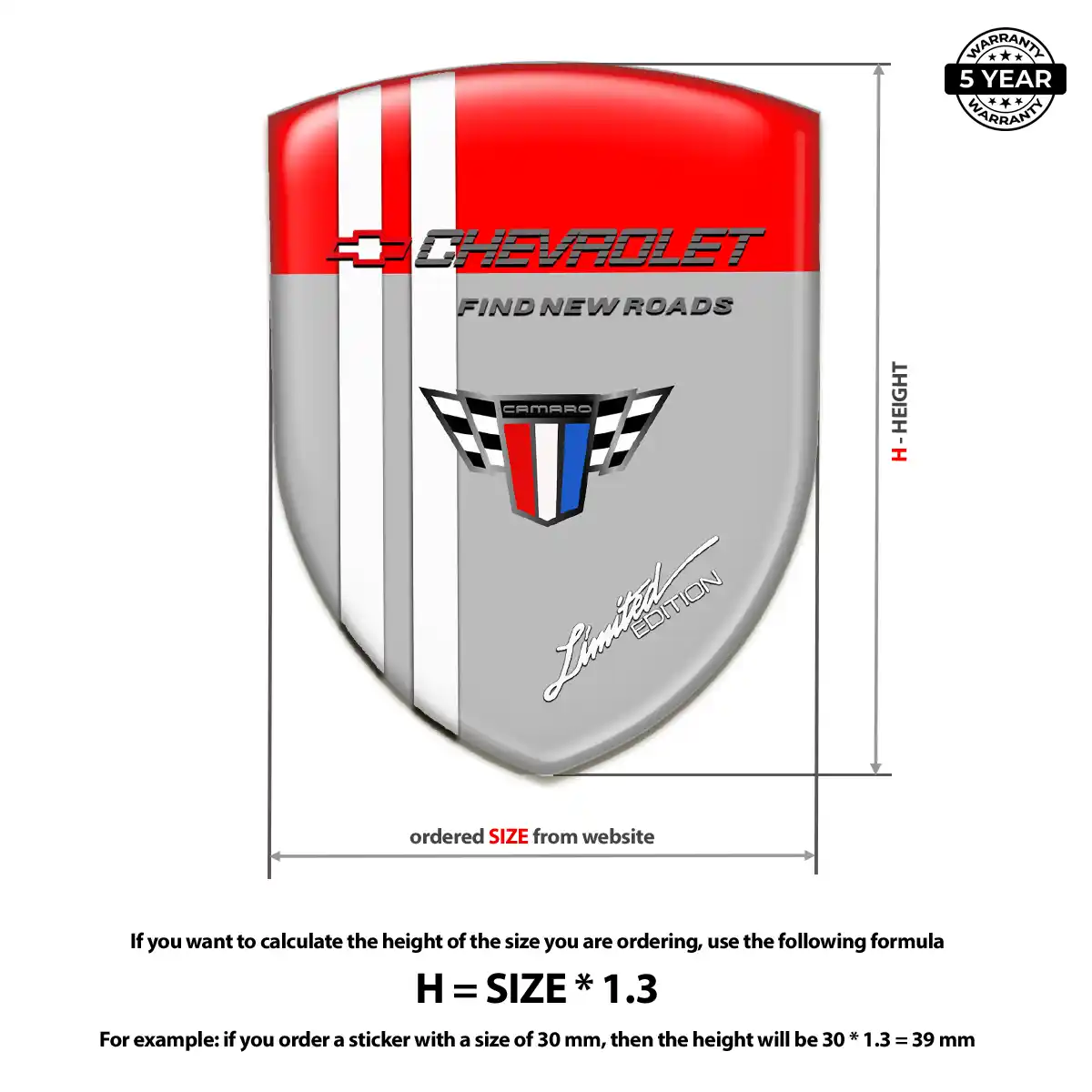Chevrolet 3D Domed Sticker Superior Craft
