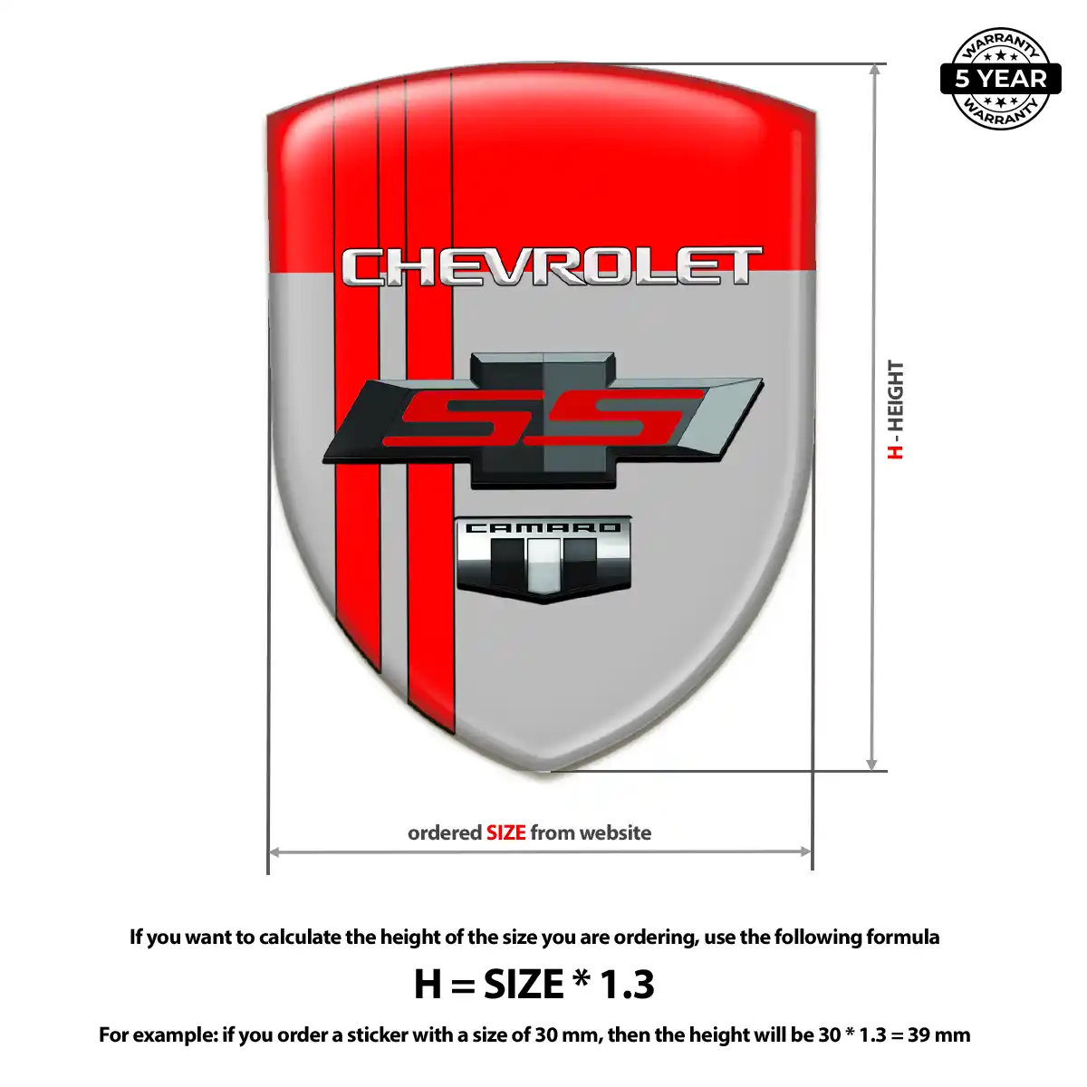 Chevrolet 3D Emblem Sticker Elite Finish
