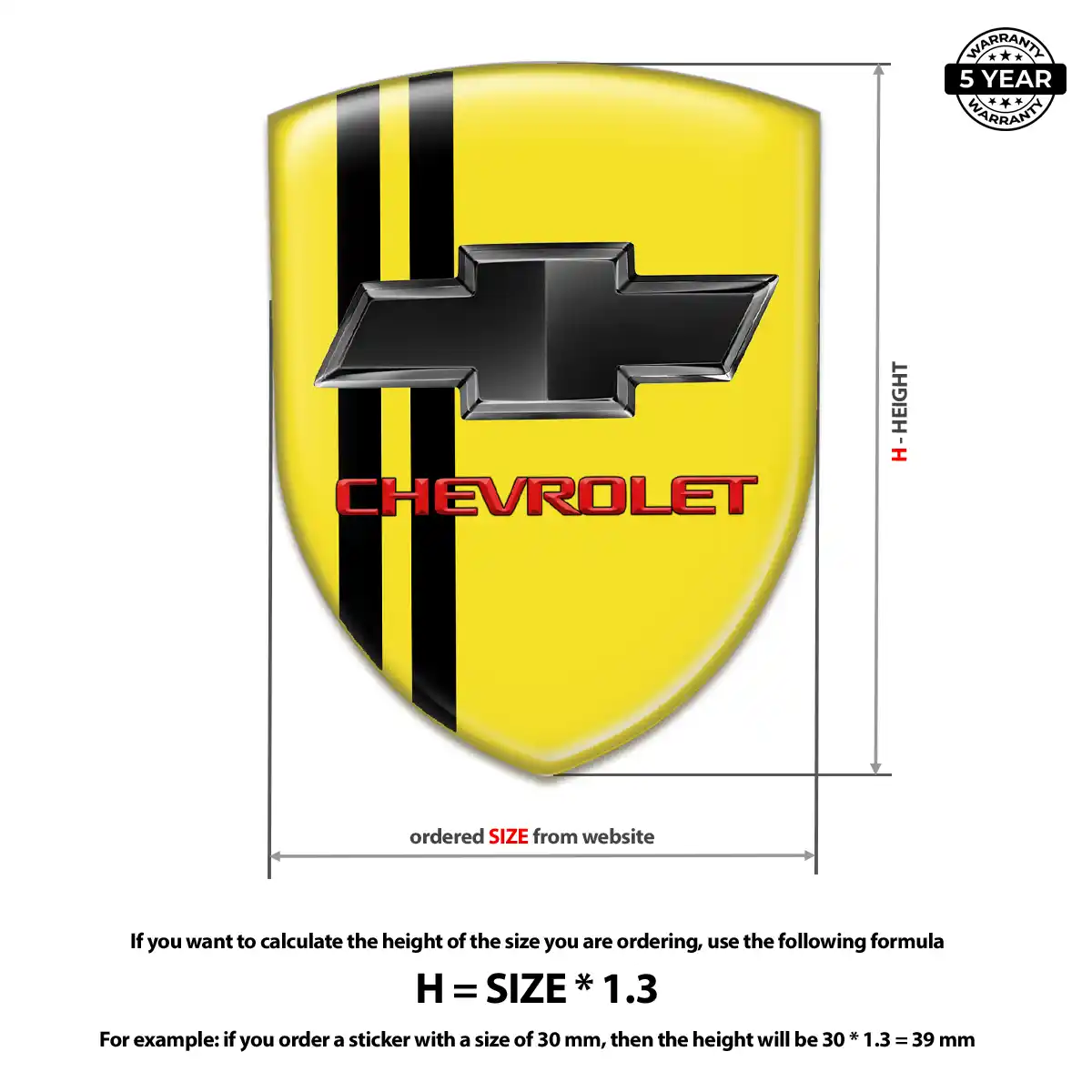 Chevrolet 3D Emblem Sticker Prestige Line
