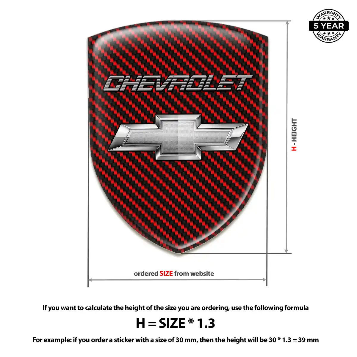 Chevrolet 3D Emblem Sticker Signature Grade