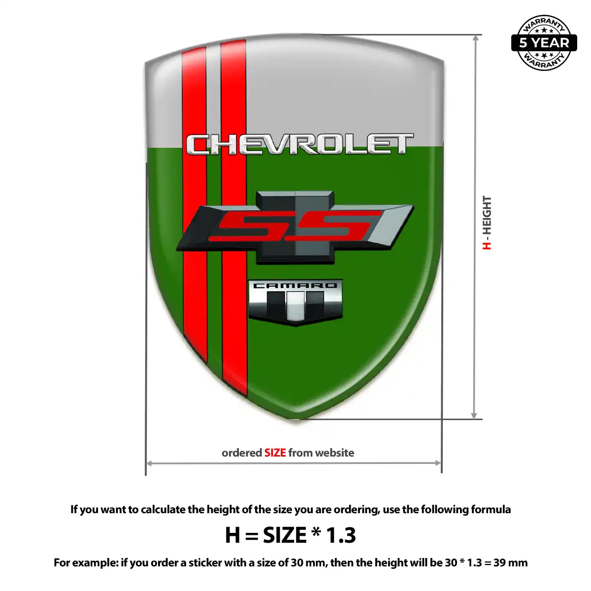 Chevrolet 3D Gel Sticker Elite Finish