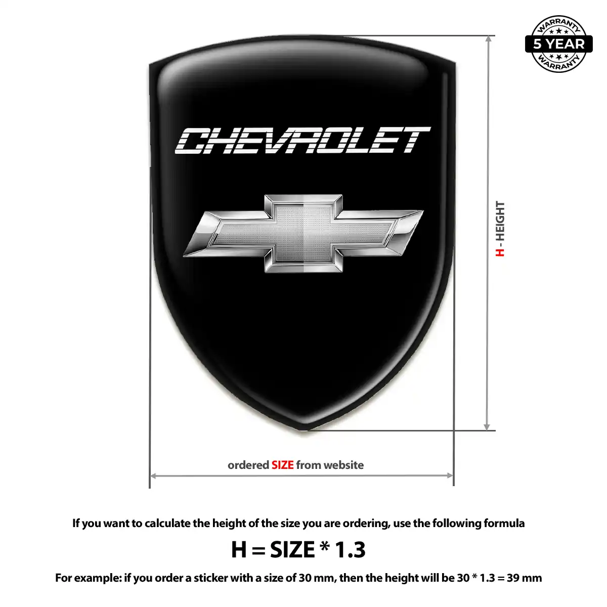 Chevrolet 3D Gel Sticker Prestige Line