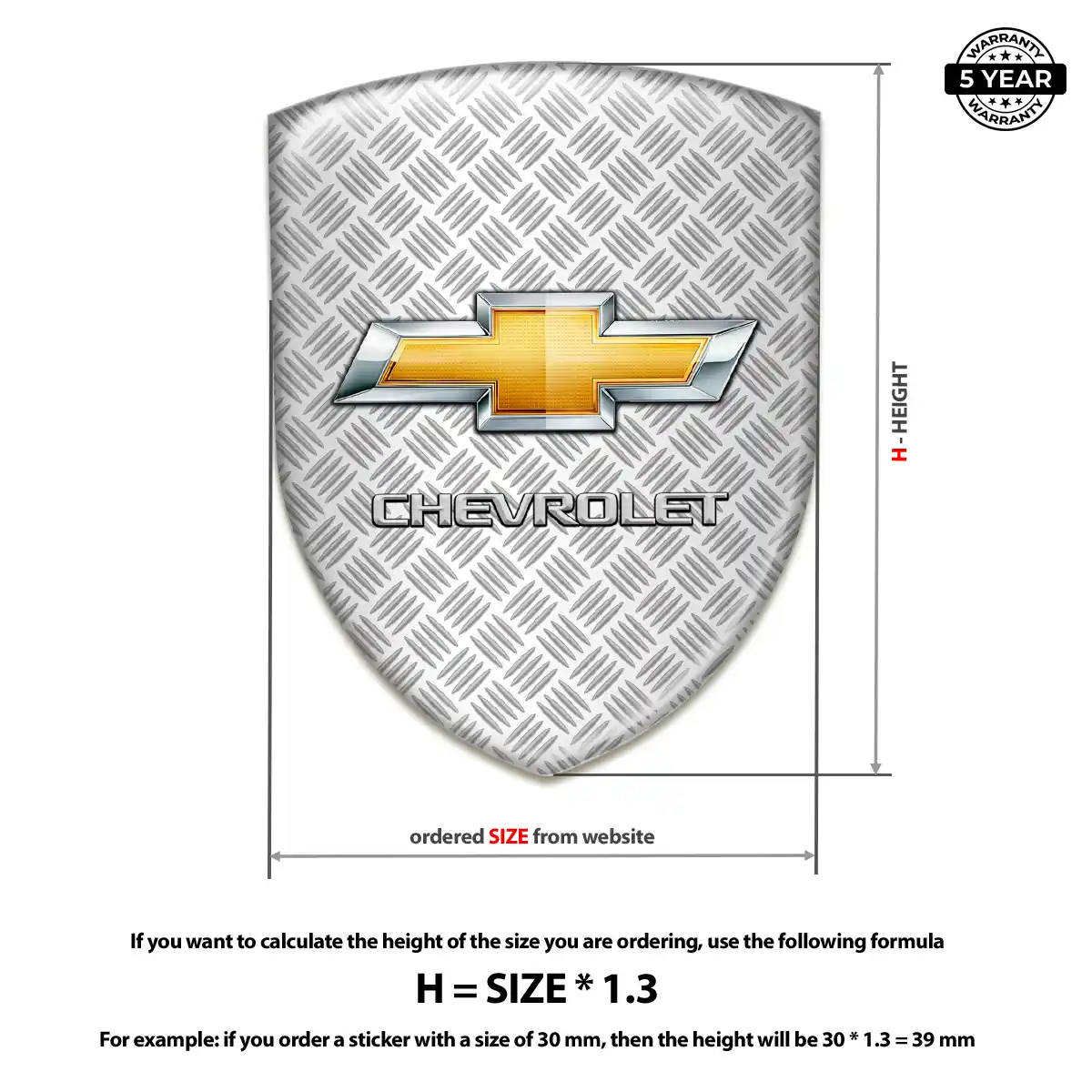 Chevrolet 3D Gel Sticker Prime Quality