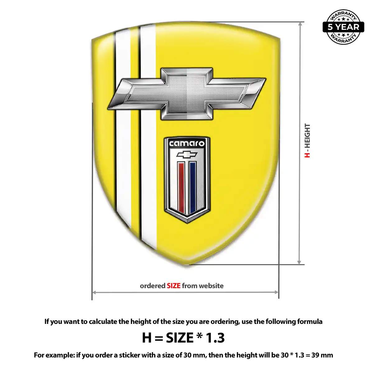 Chevrolet 3D Gel Sticker Refined Design