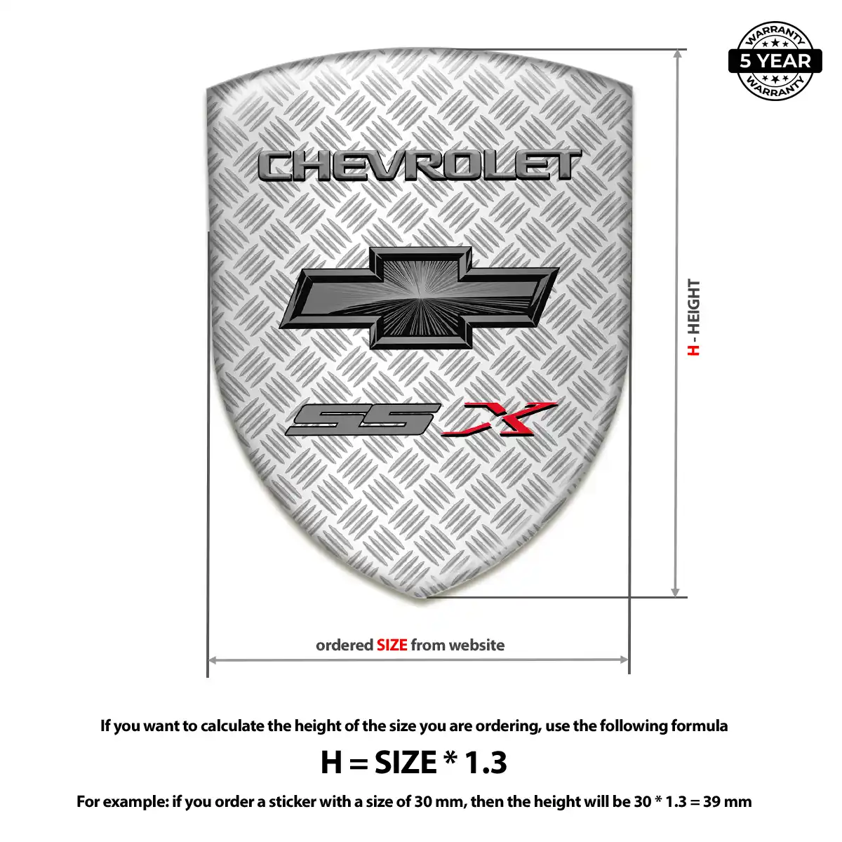 Chevrolet 3D Gel Sticker Signature Grade