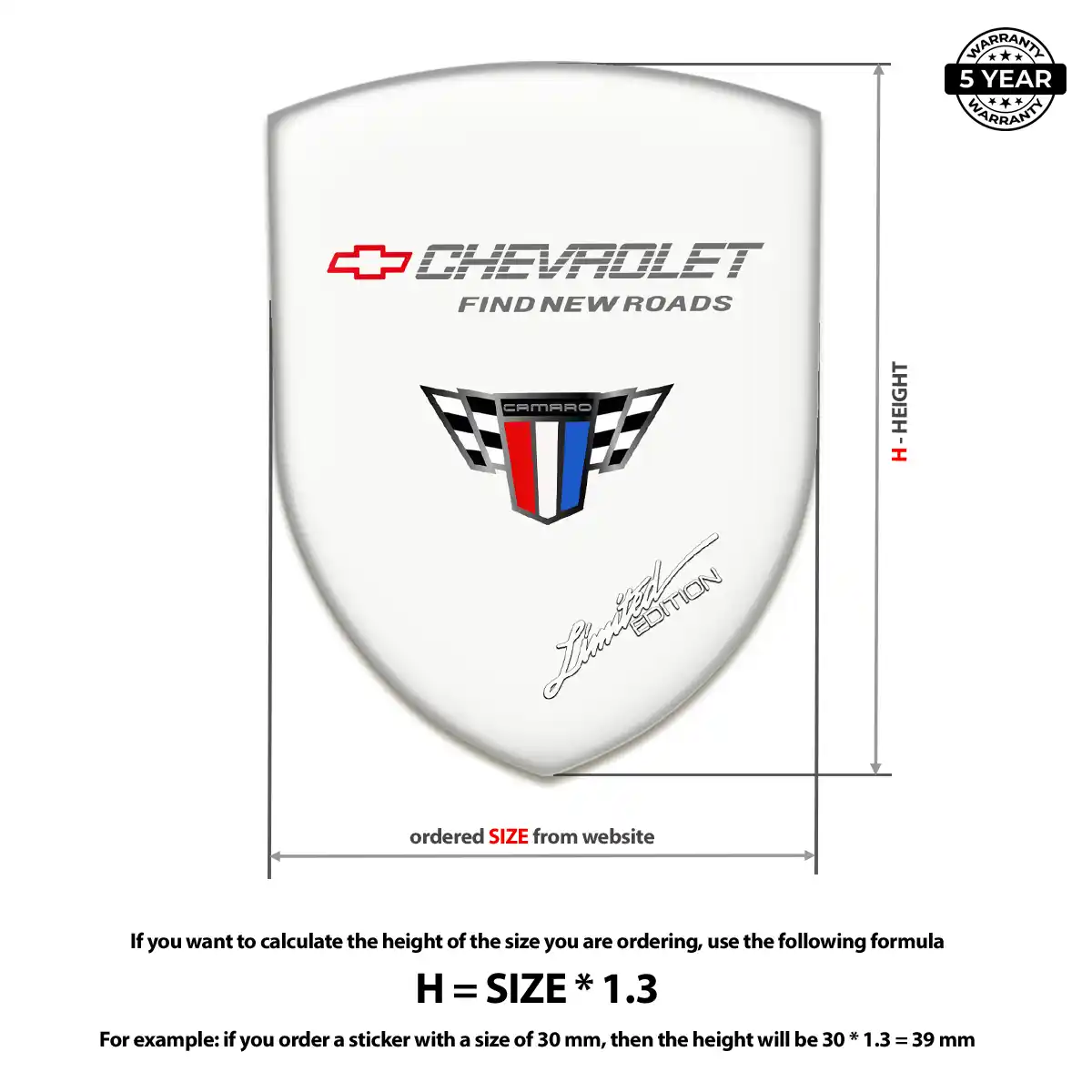 Chevrolet 3D Gel Sticker Superior Craft