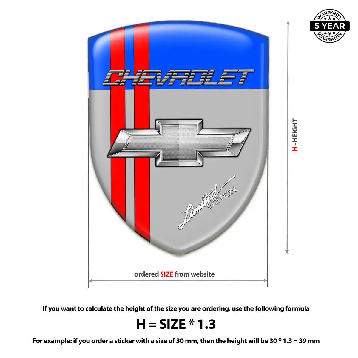 Chevrolet 3D Logo Sticker Elite Finish