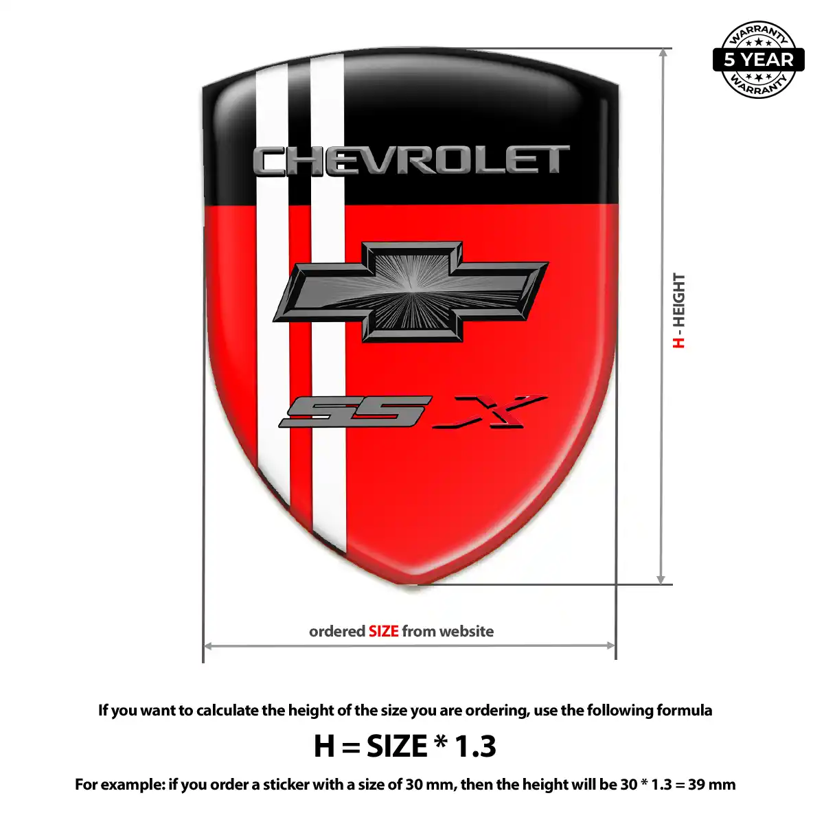Chevrolet 3D Logo Sticker Prestige Line
