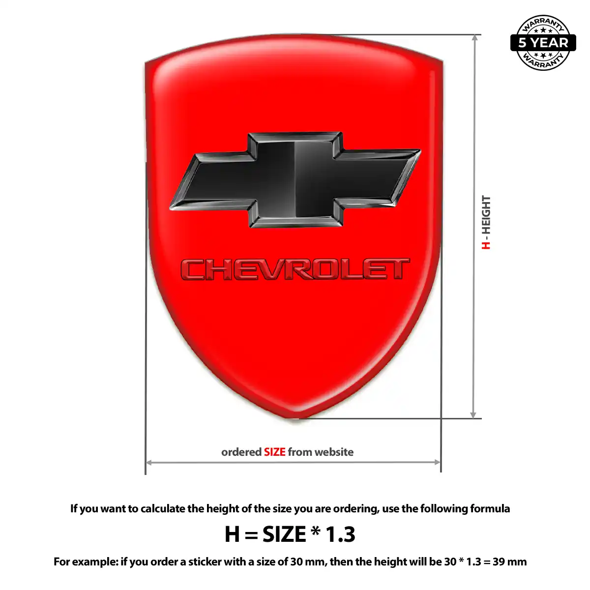 Chevrolet 3D Logo Sticker Signature Grade