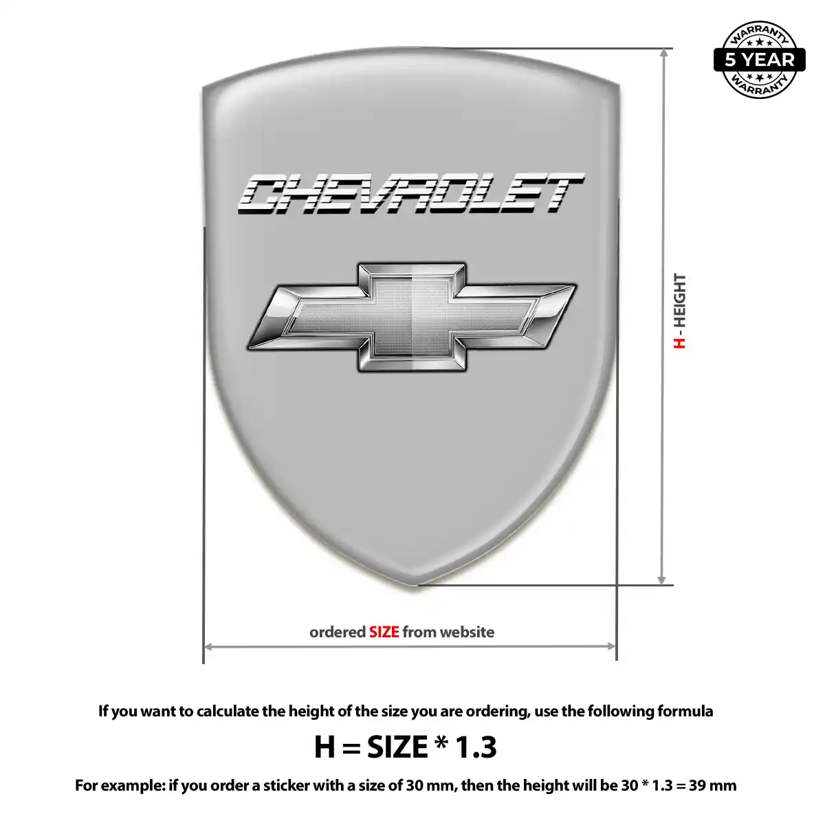 Chevrolet 3D Resin Sticker Prestige Line
