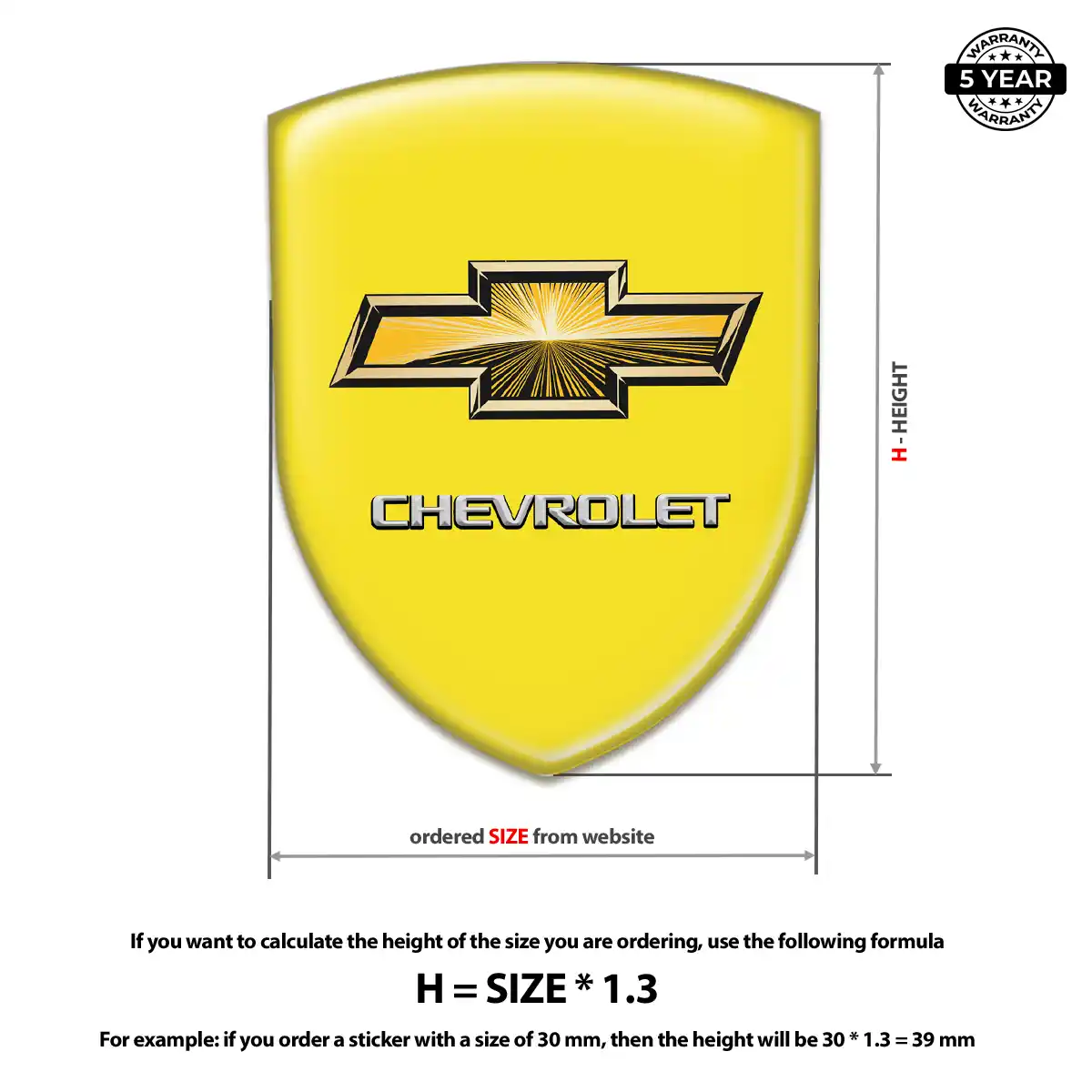 Chevrolet 3D Resin Sticker Prime Quality