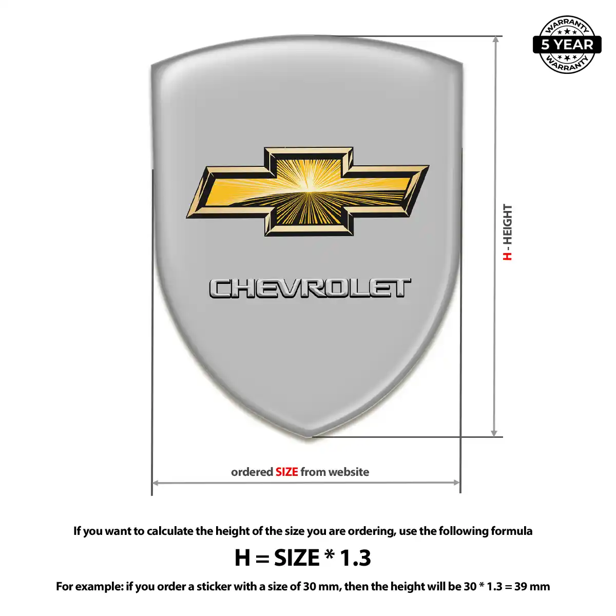 Chevrolet 3D Resin Sticker Refined Design
