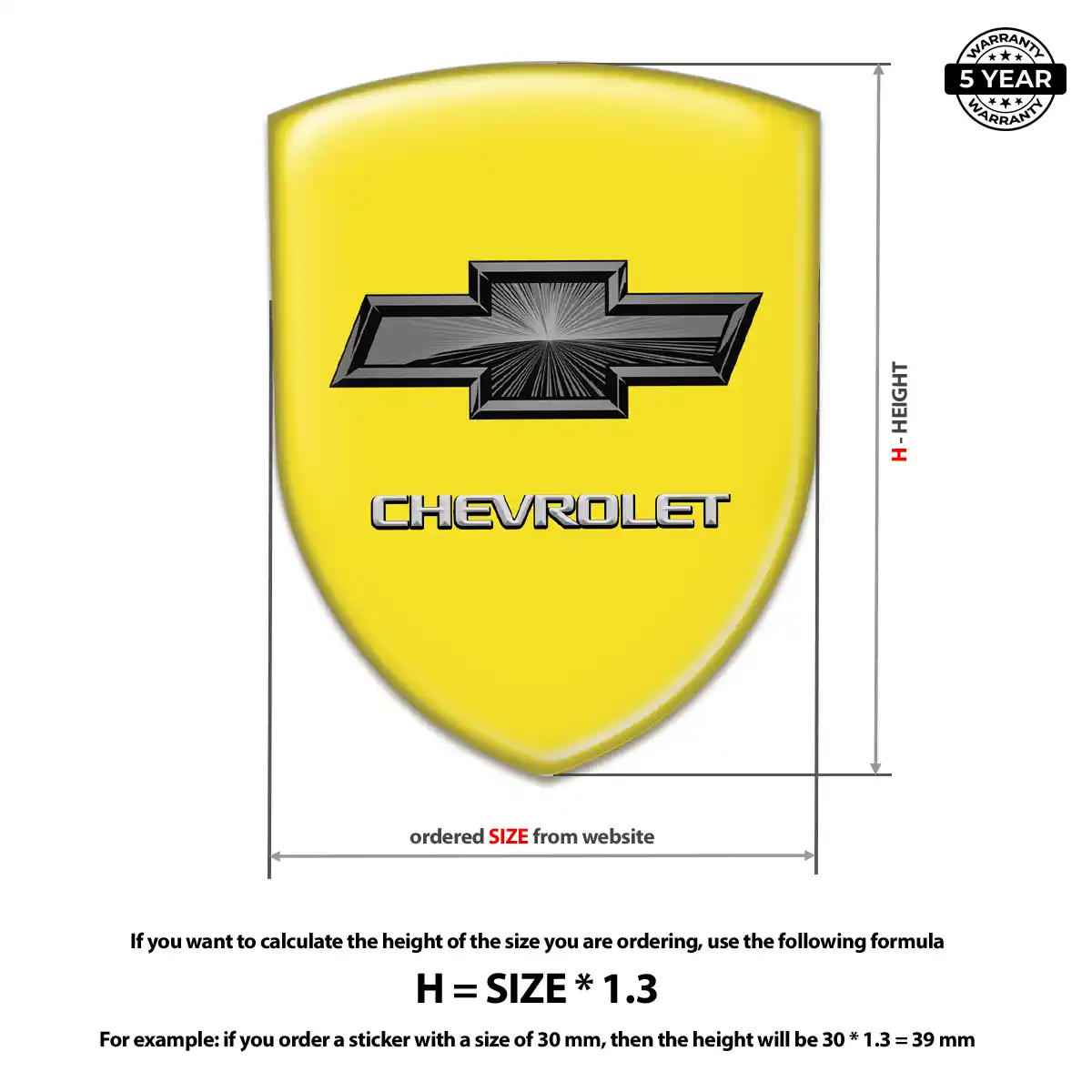 Chevrolet 3D Resin Sticker Signature Grade