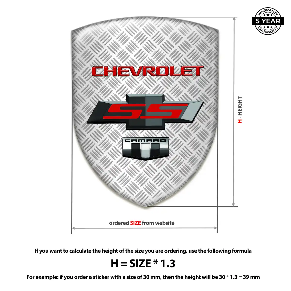 Chevrolet 3D Resin Sticker Sleek Style