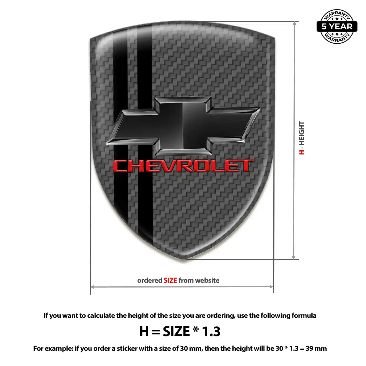 Chevrolet 3D Resin Sticker Superior Craft