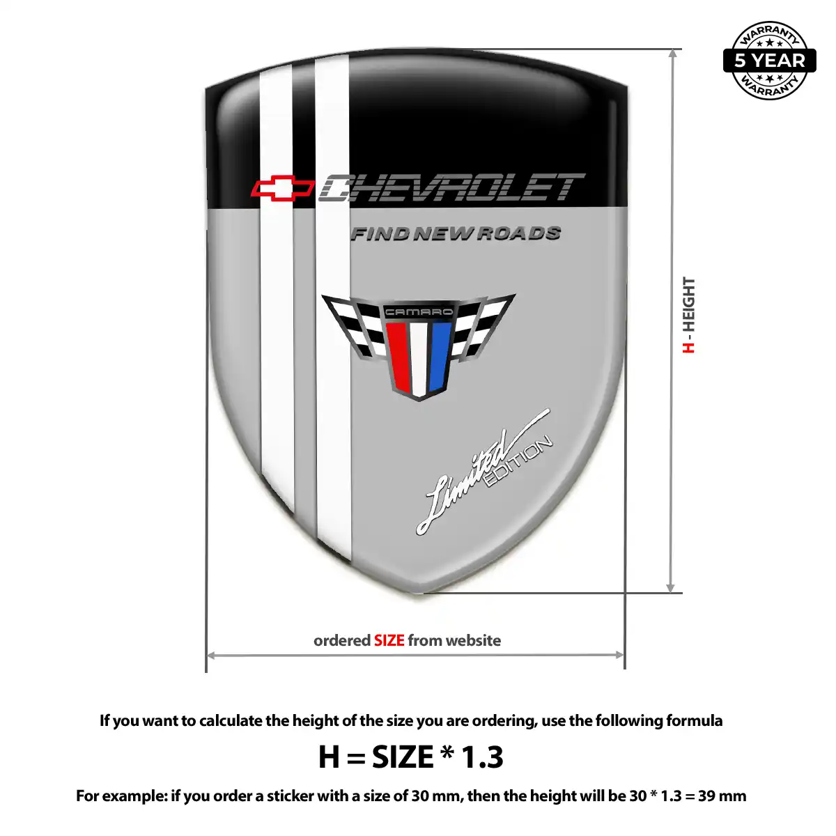 Chevrolet Automotive Emblem Sticker Elite Finish