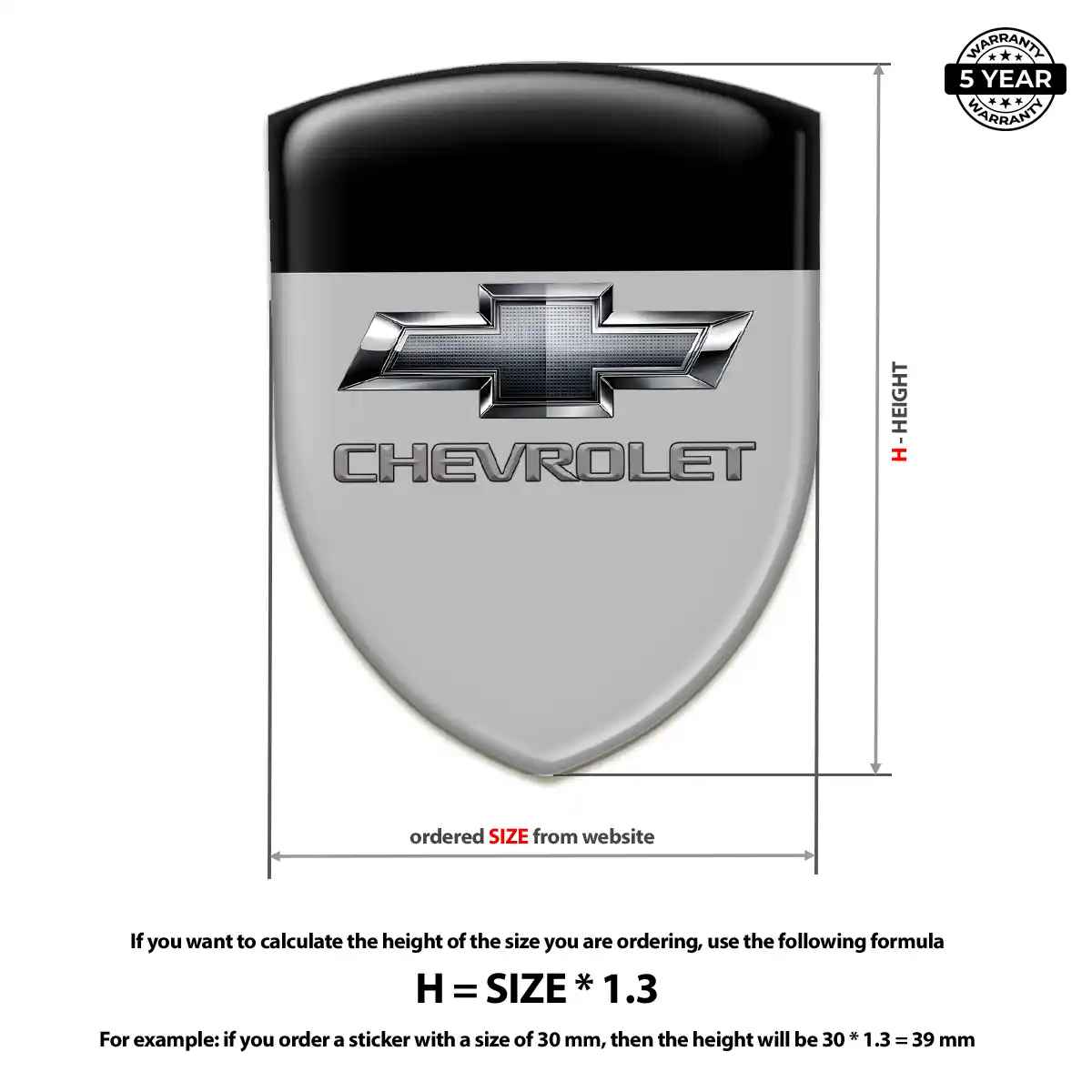 Chevrolet Automotive Emblem Sticker Signature Grade