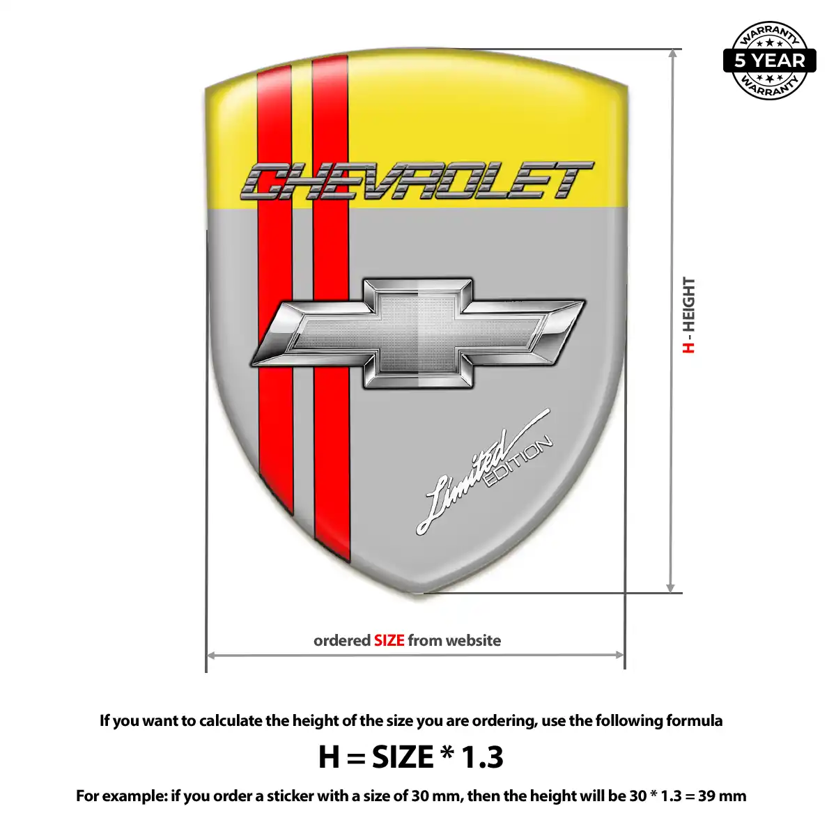 Chevrolet Automotive Logo Sticker Elite Finish