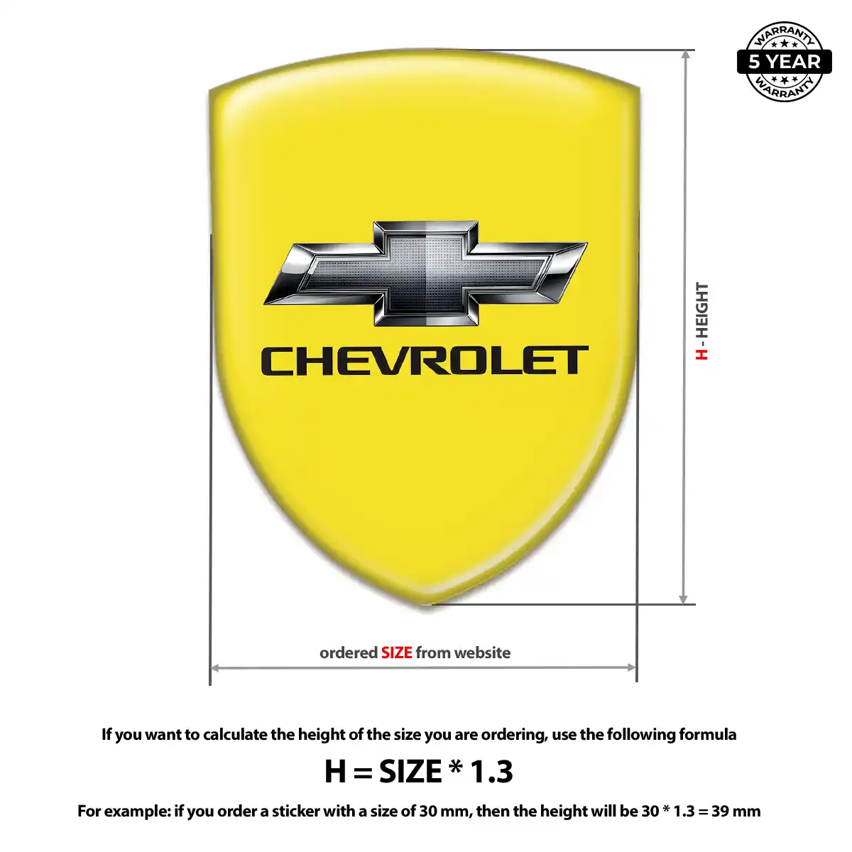 Chevrolet Automotive Resin Decal Elite Finish
