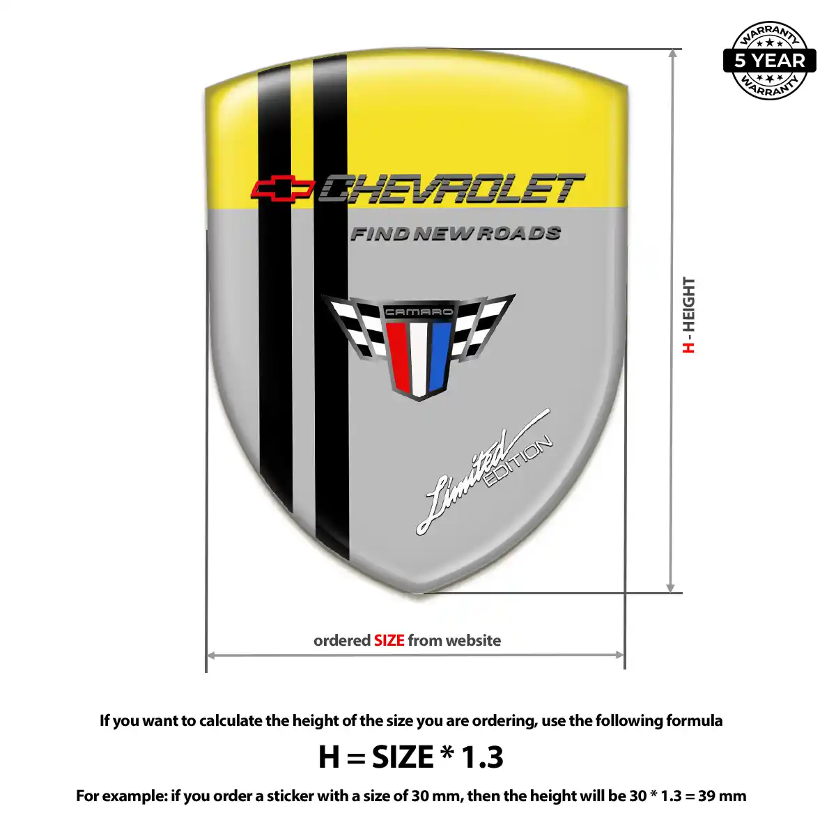 Chevrolet Automotive Resin Decal Prime Quality