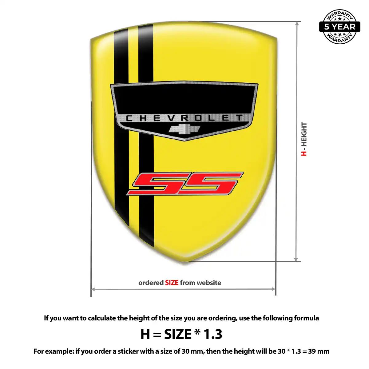 Chevrolet Automotive Resin Decal Refined Design