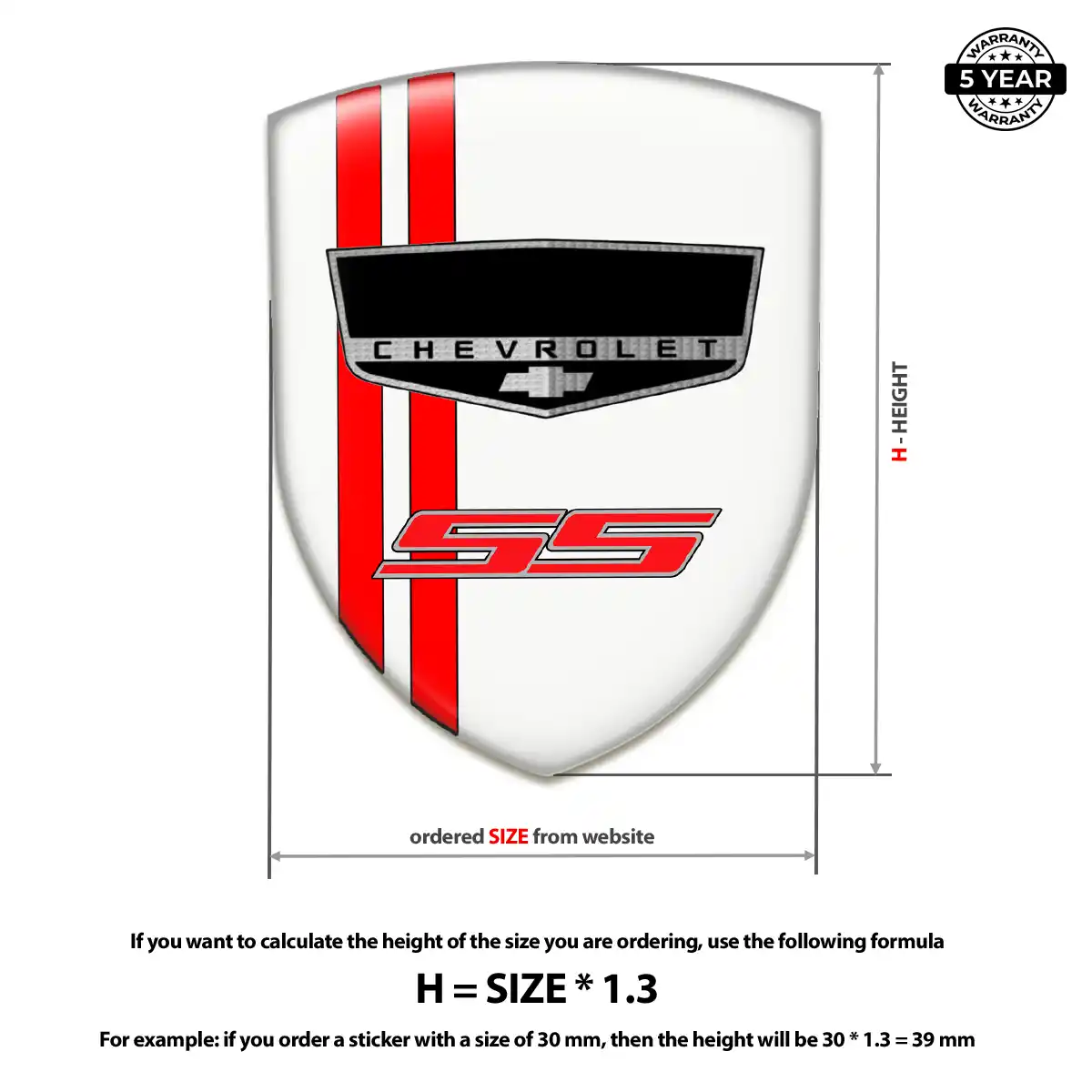 Chevrolet Automotive Resin Decal Signature Grade