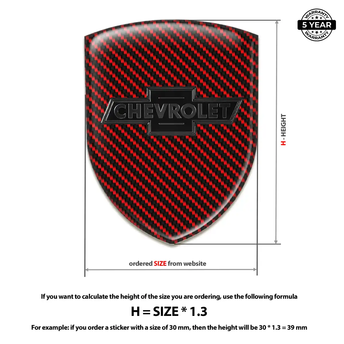 Chevrolet Automotive Resin Decal Sleek Style