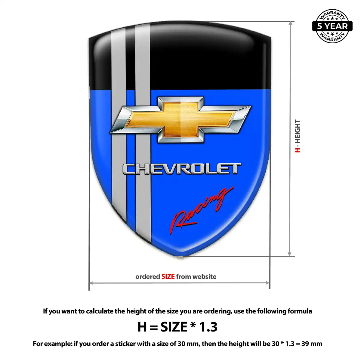 Chevrolet Car Badge Sticker Elite Finish