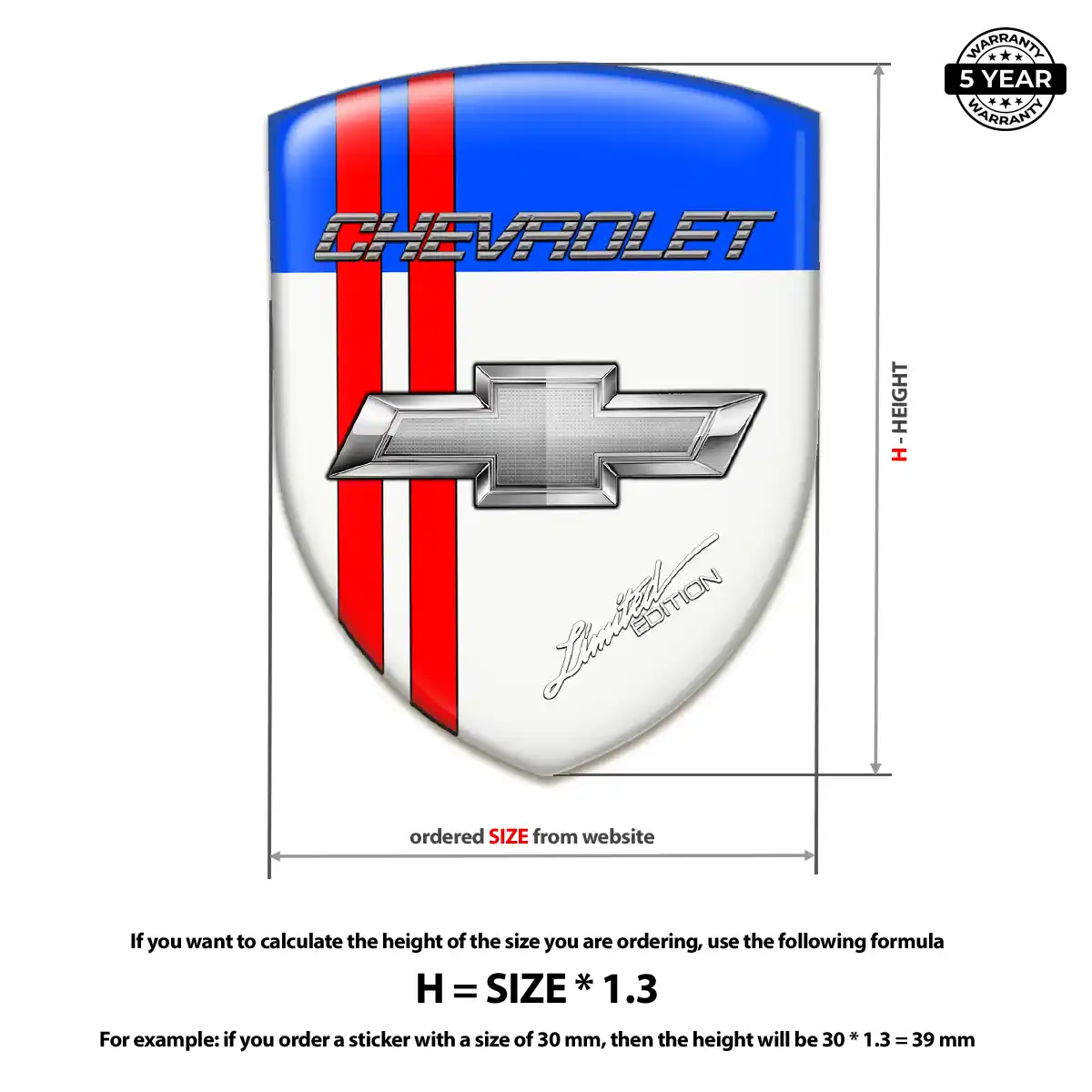 Chevrolet Car Badge Sticker Prestige Line