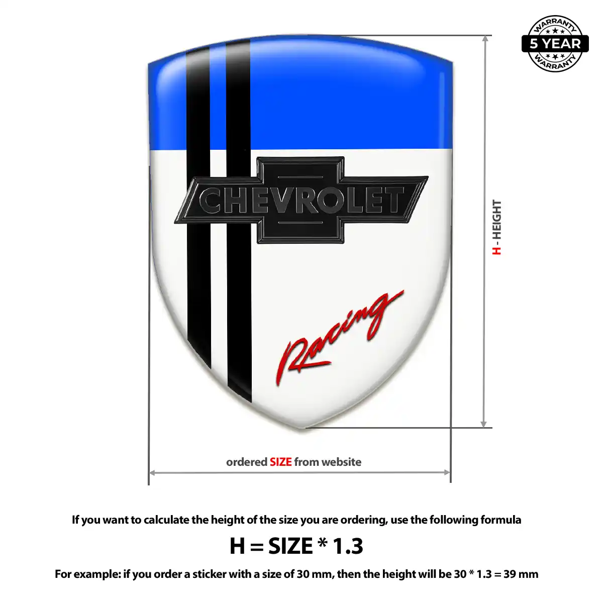 Chevrolet Car Badge Sticker Refined Design