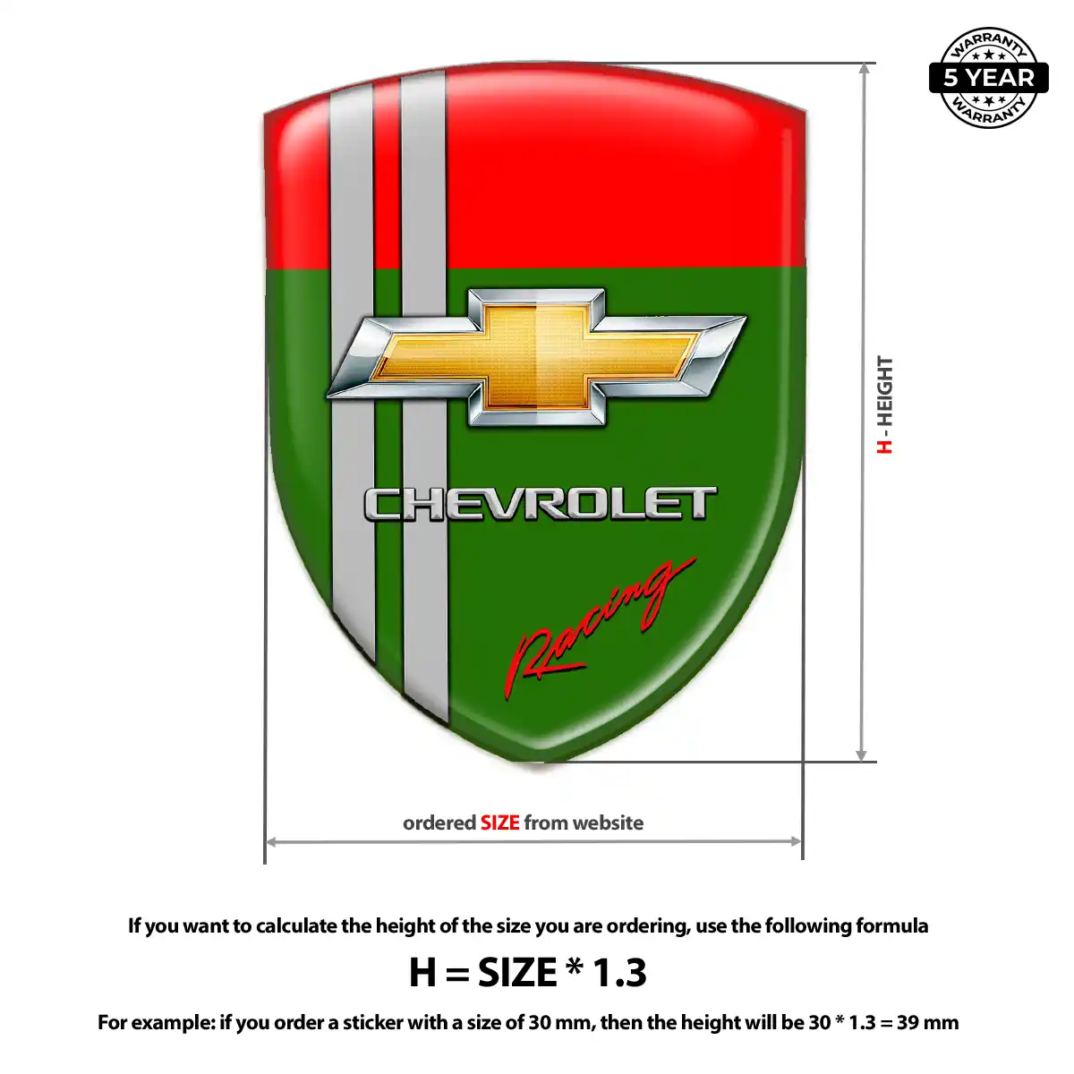 Chevrolet Car Badge Sticker Signature Grade