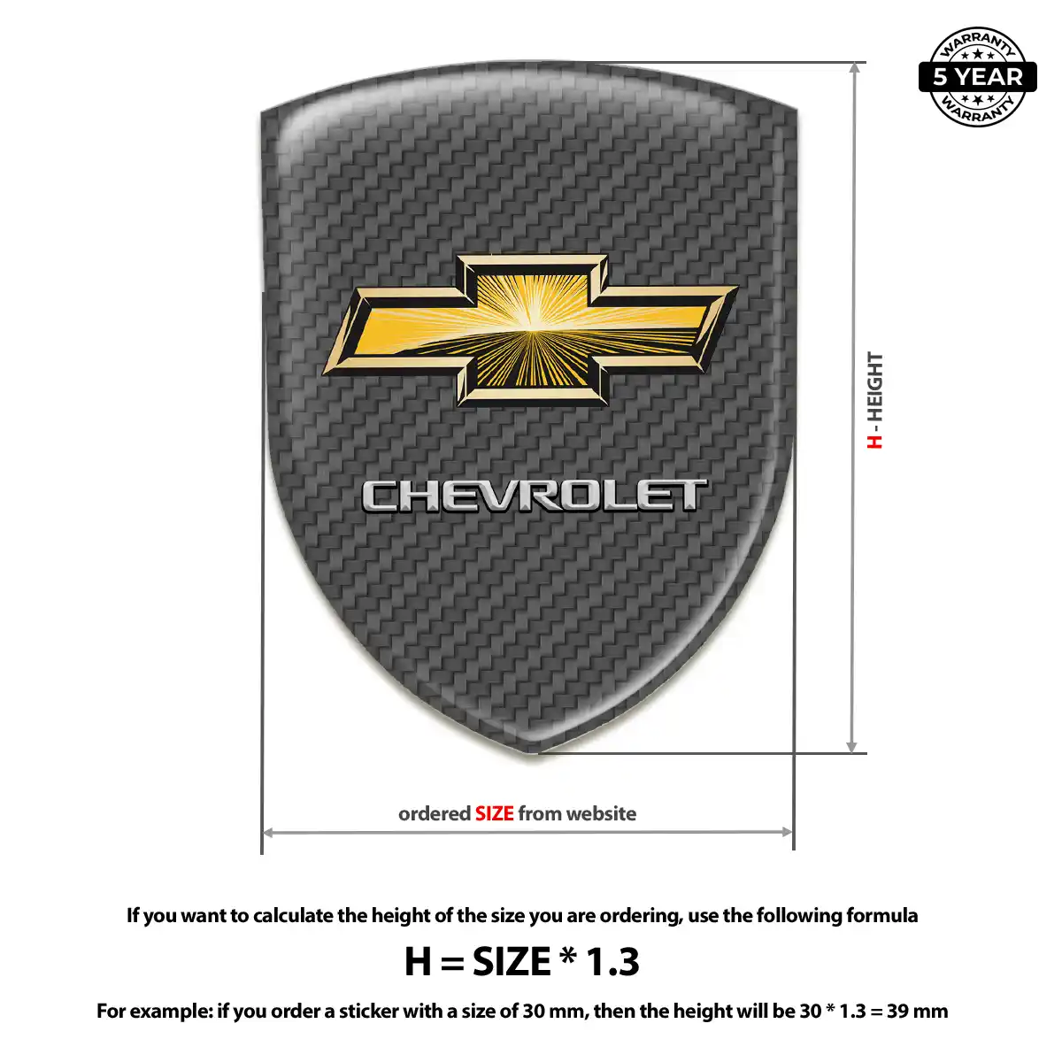 Chevrolet Car Emblem Sticker Elite Finish