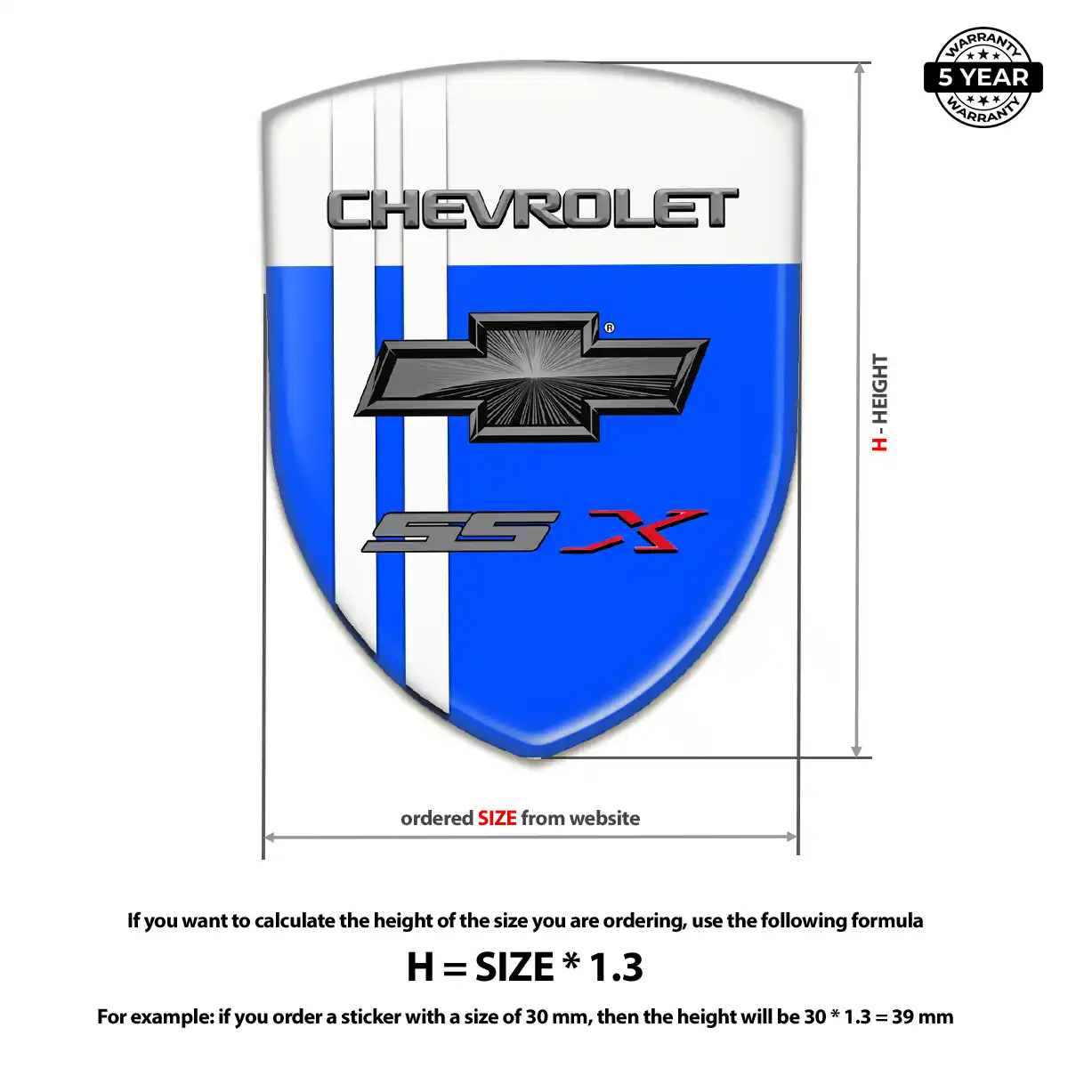 Chevrolet Car Emblem Sticker Prestige Line