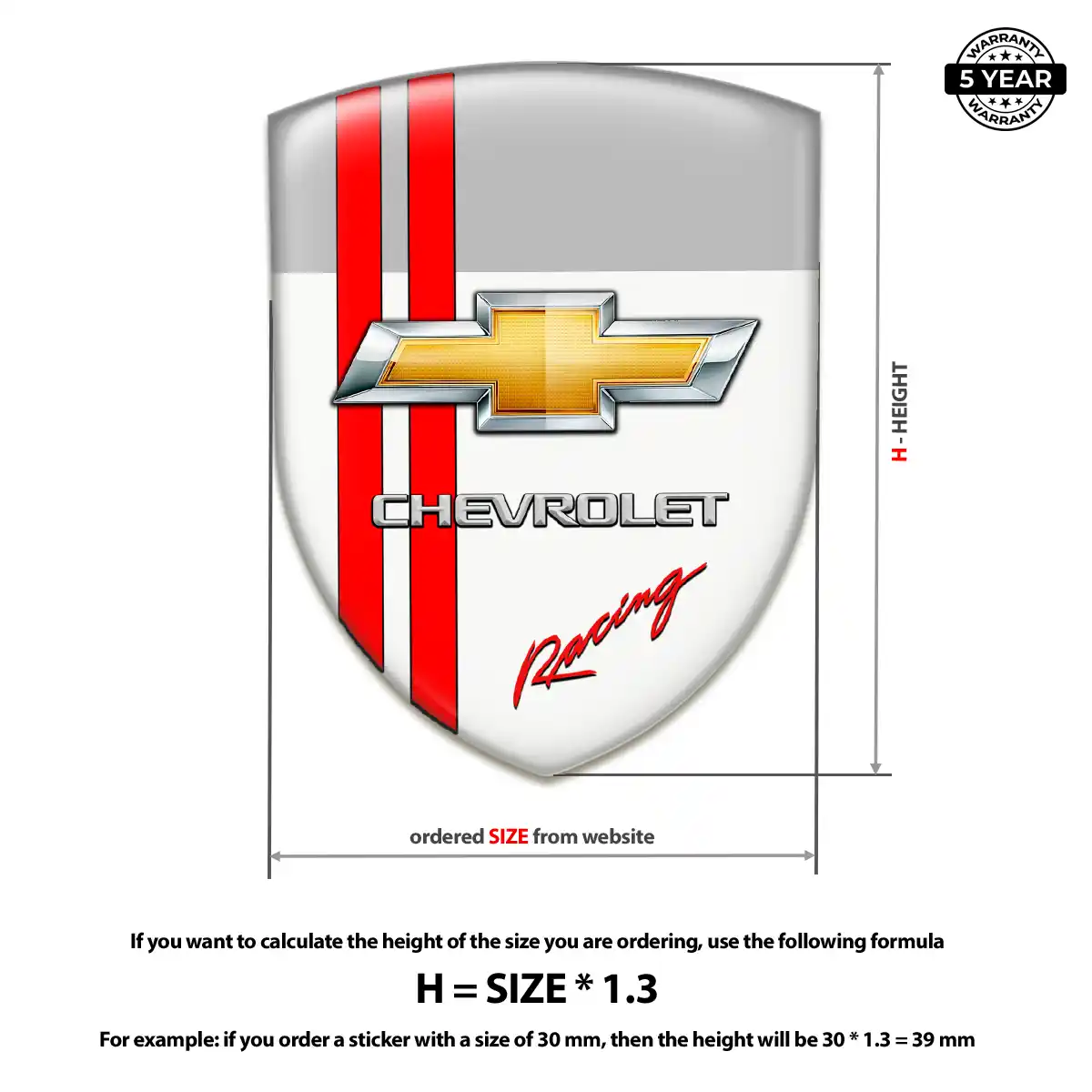 Chevrolet Car Logo Decal Signature Grade