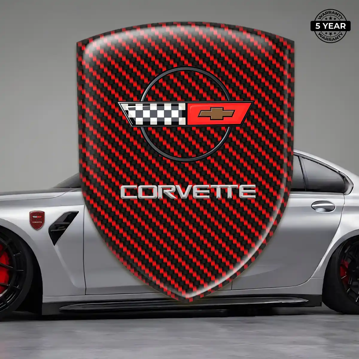 Chevrolet Corvette 3D Badge Sticker Elite Finish