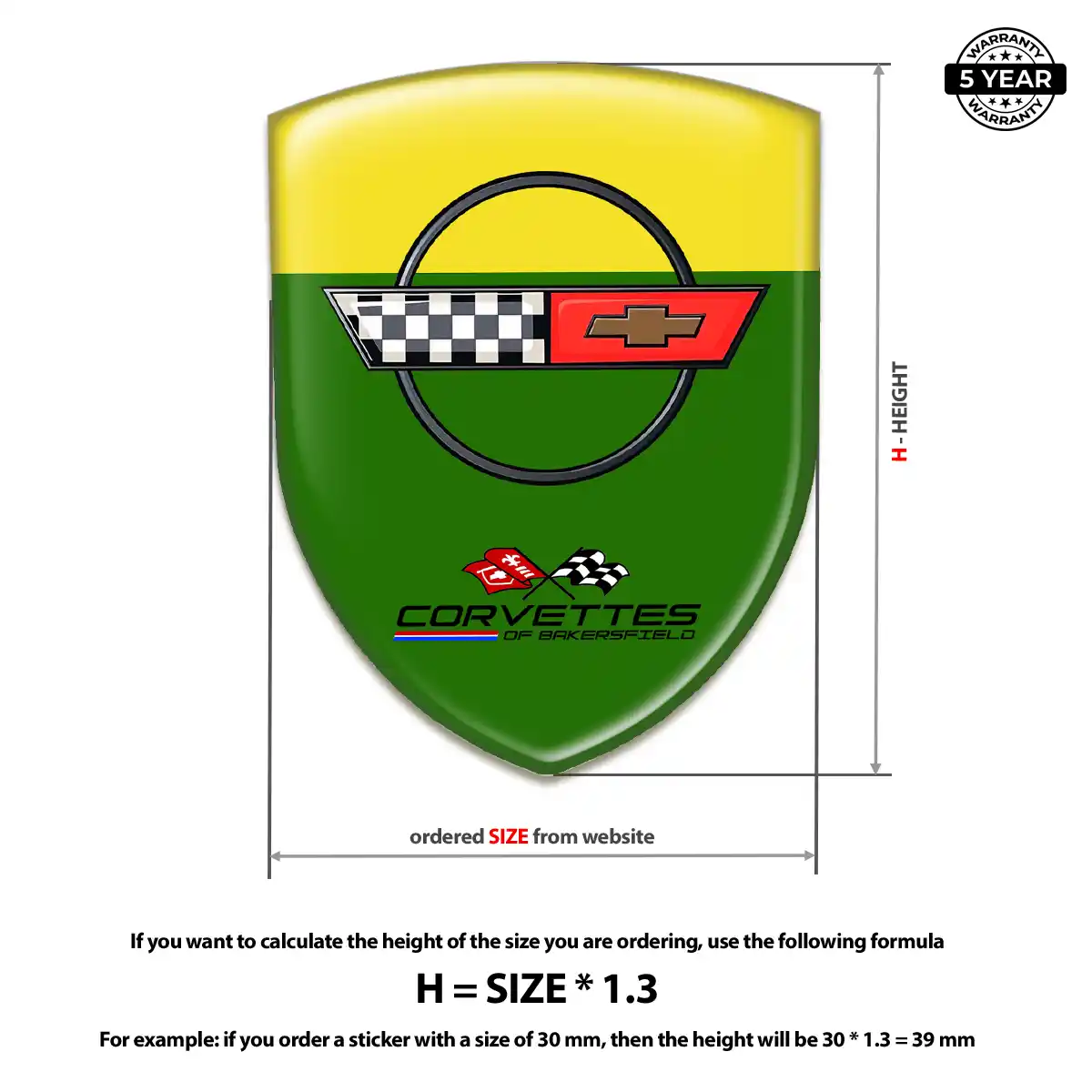 Chevrolet Corvette 3D Badge Sticker Prestige Line