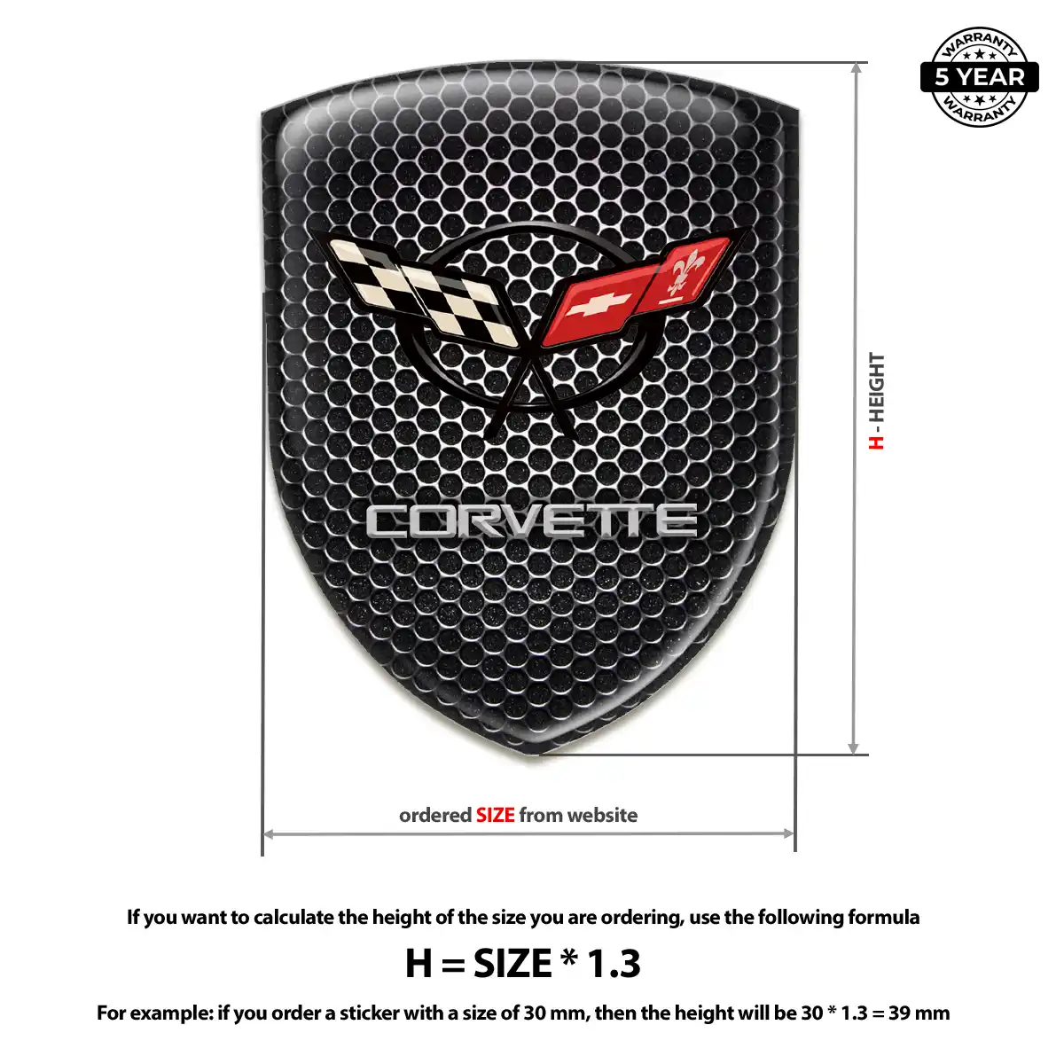 Chevrolet Corvette 3D Badge Sticker Sleek Style