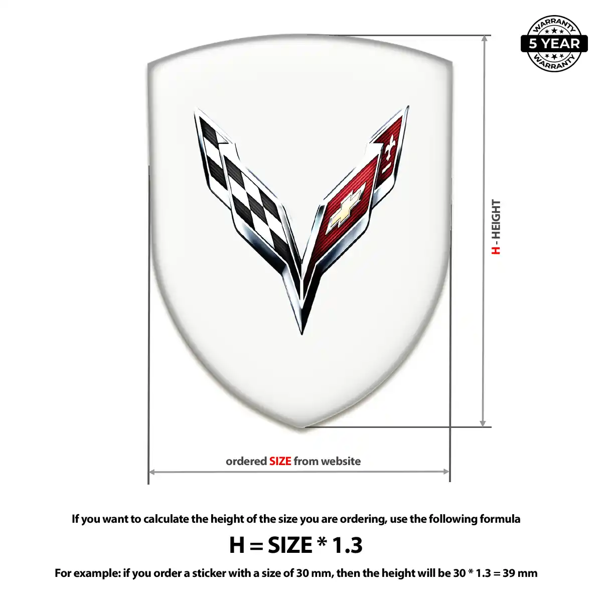 Chevrolet Corvette 3D Badge Sticker Superior Craft