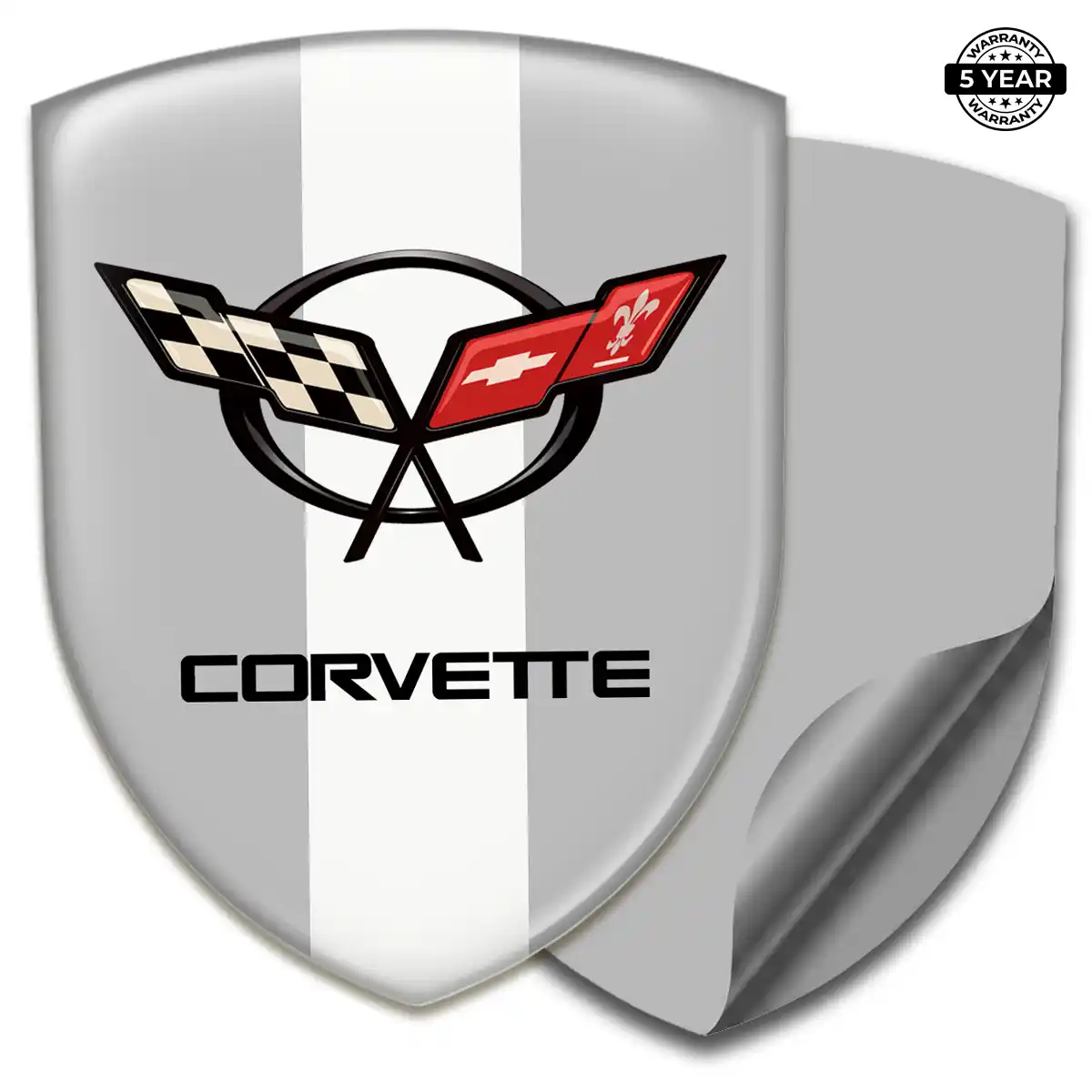 Chevrolet Corvette 3D Domed Sticker Refined Design