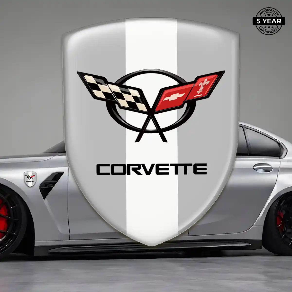 Chevrolet Corvette 3D Domed Sticker Refined Design