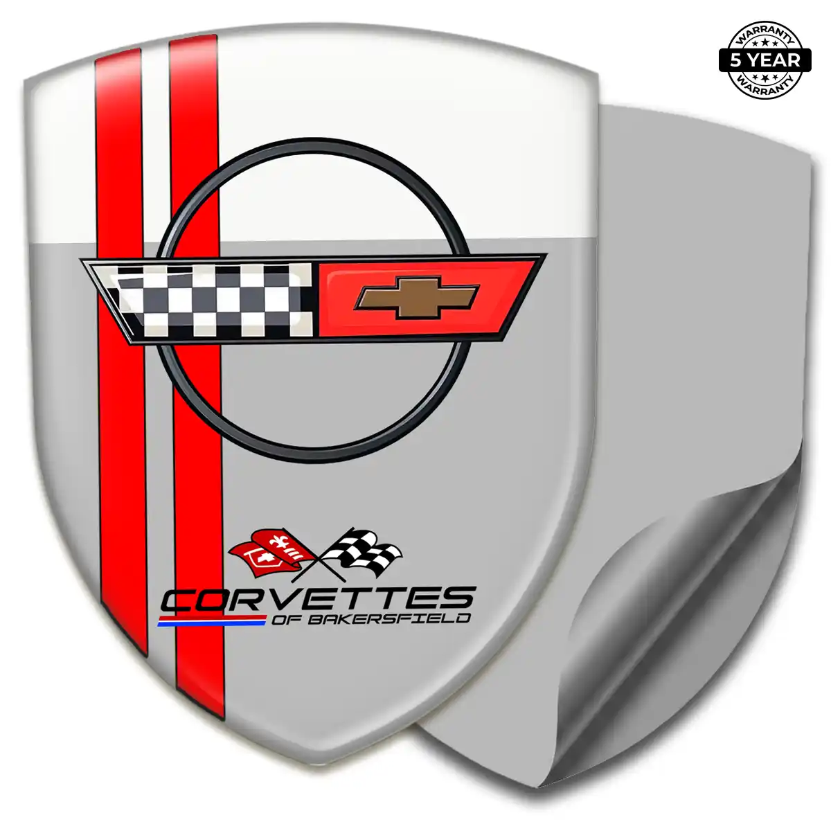 Chevrolet Corvette 3D Domed Sticker Sleek Style