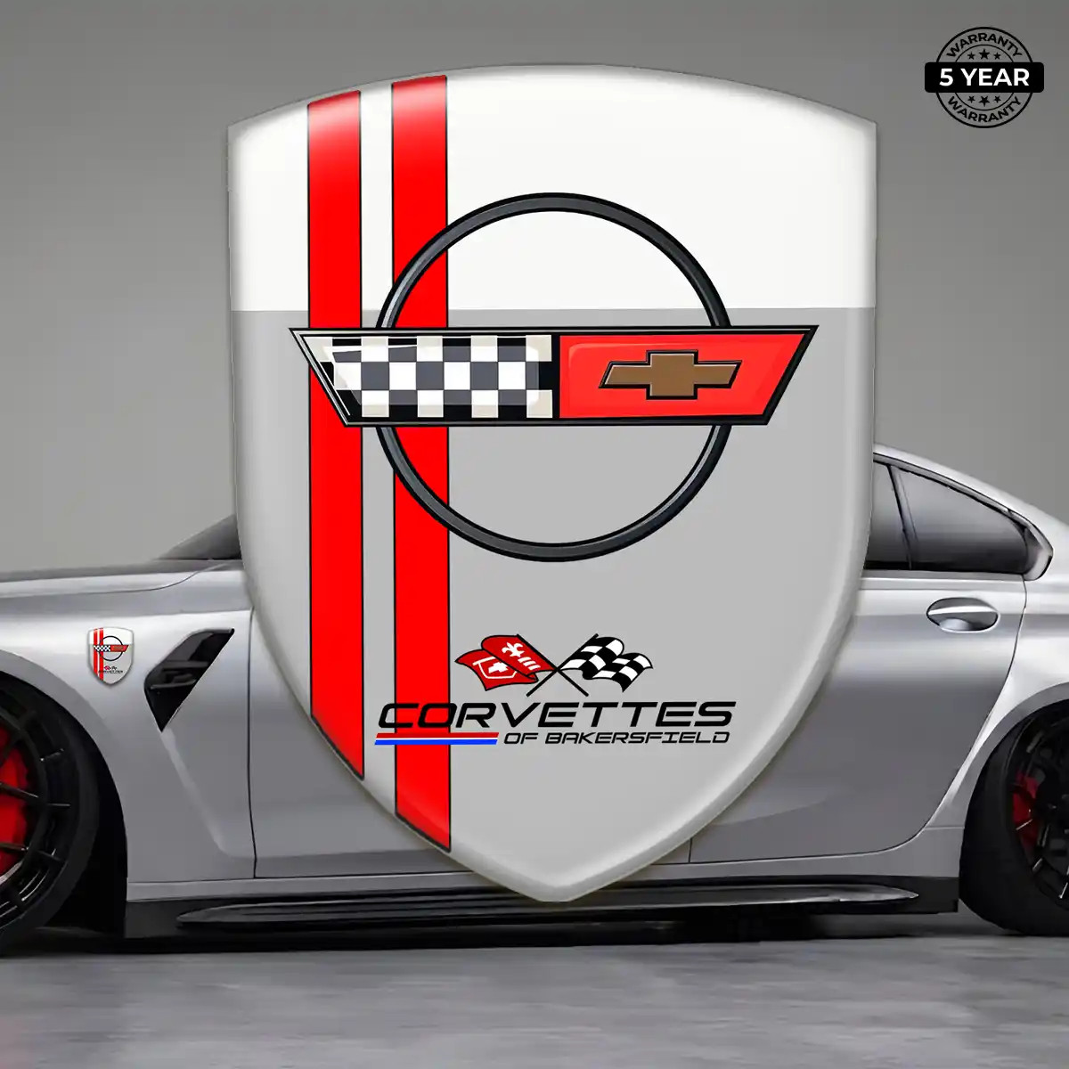 Chevrolet Corvette 3D Domed Sticker Sleek Style