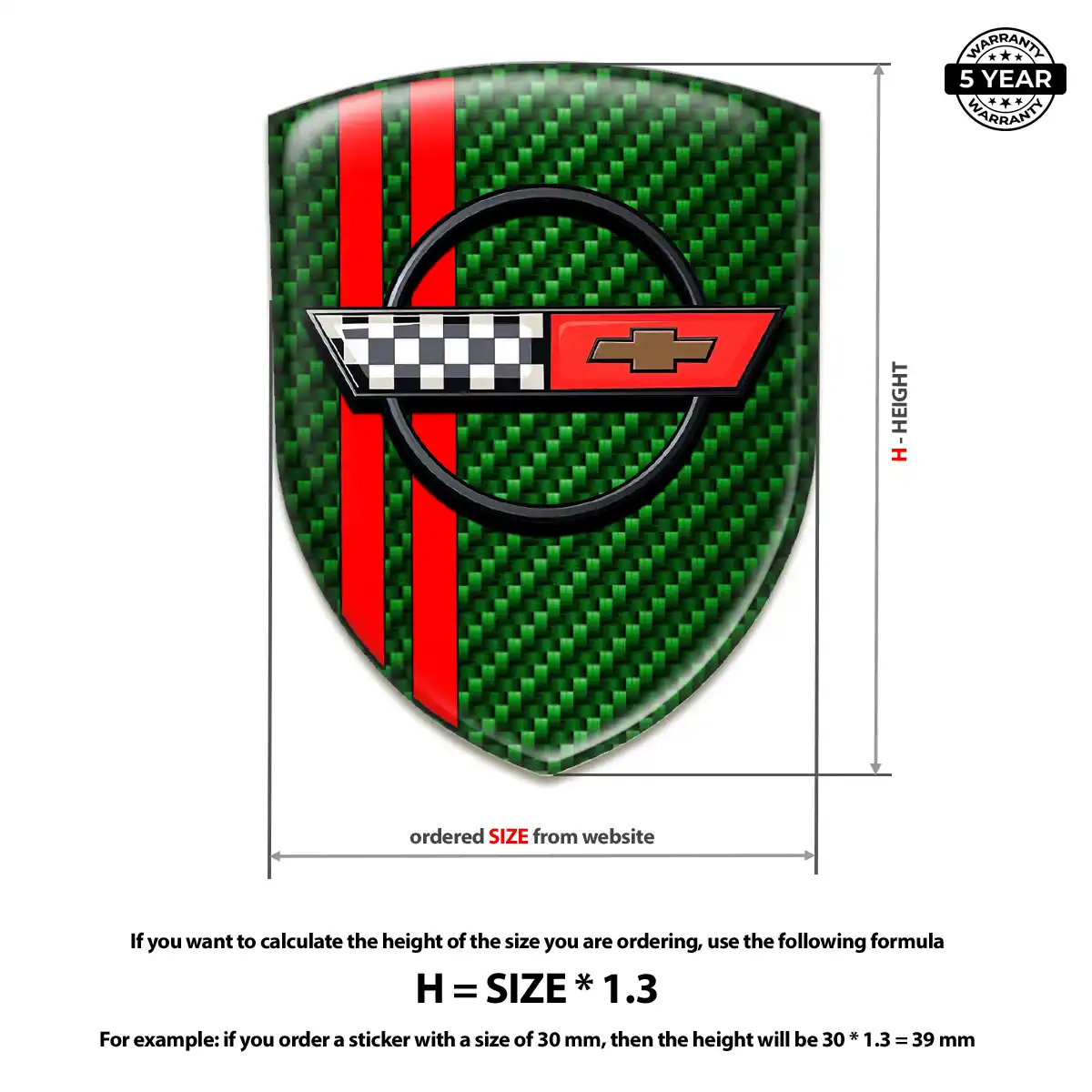 Chevrolet Corvette 3D Emblem Sticker Elite Finish