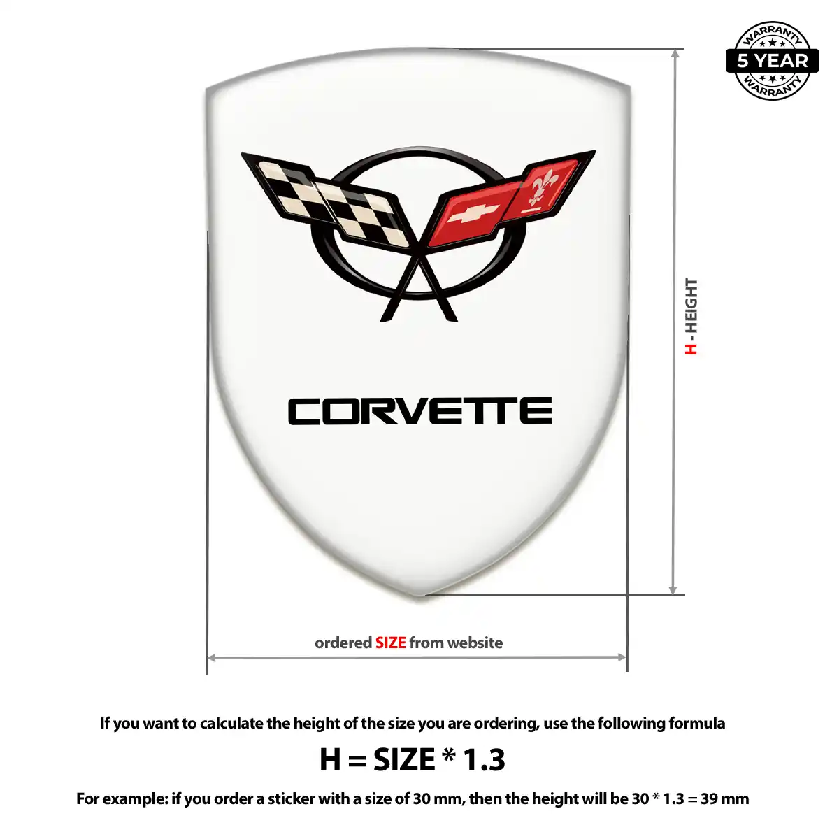 Chevrolet Corvette 3D Emblem Sticker Prime Quality