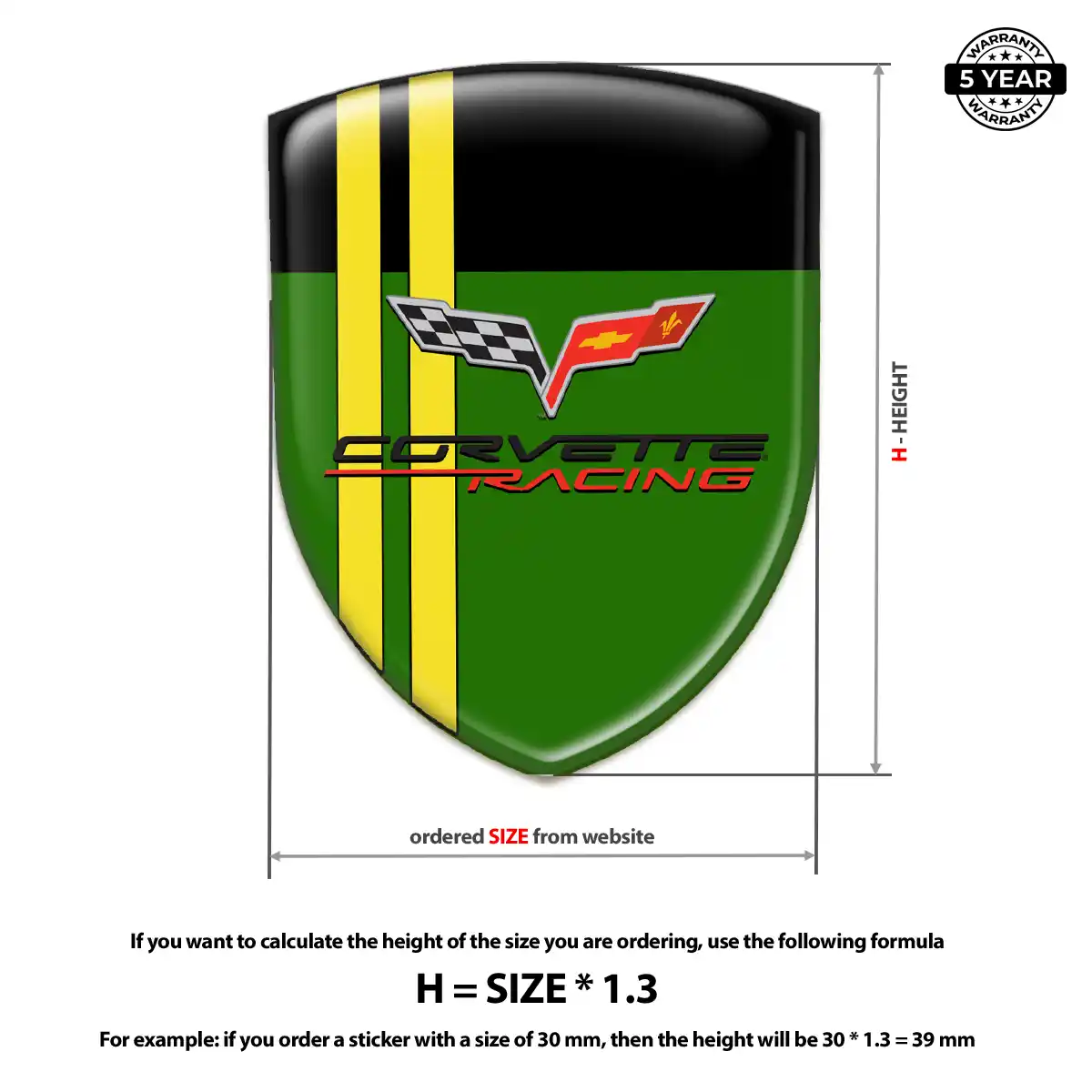 Chevrolet Corvette 3D Emblem Sticker Refined Design