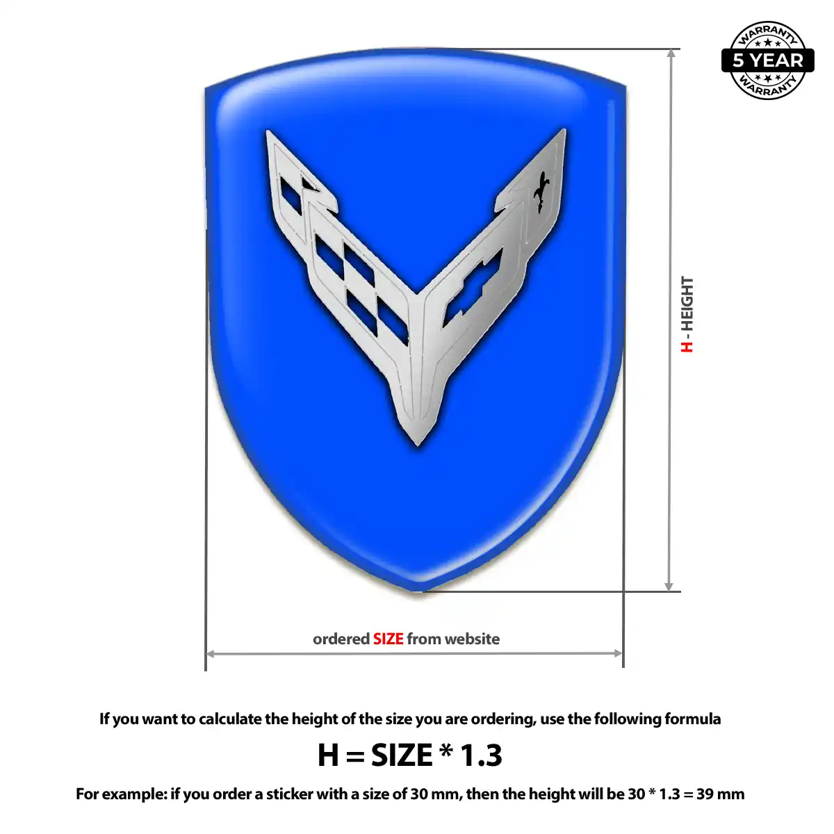 Chevrolet Corvette 3D Emblem Sticker Signature Grade